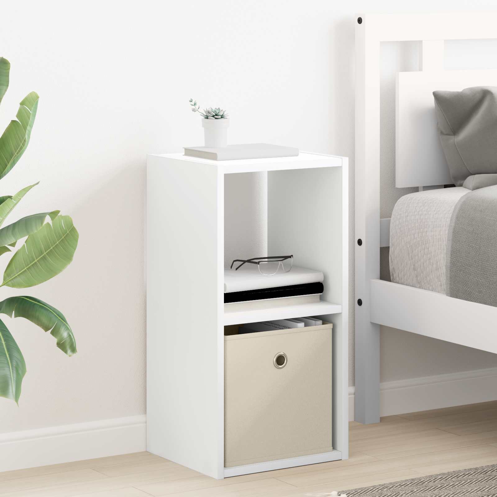 vidaXL Stolik nocny Biały 30,5 x 27 x 59,5 cm Materiał drewnopochodny
