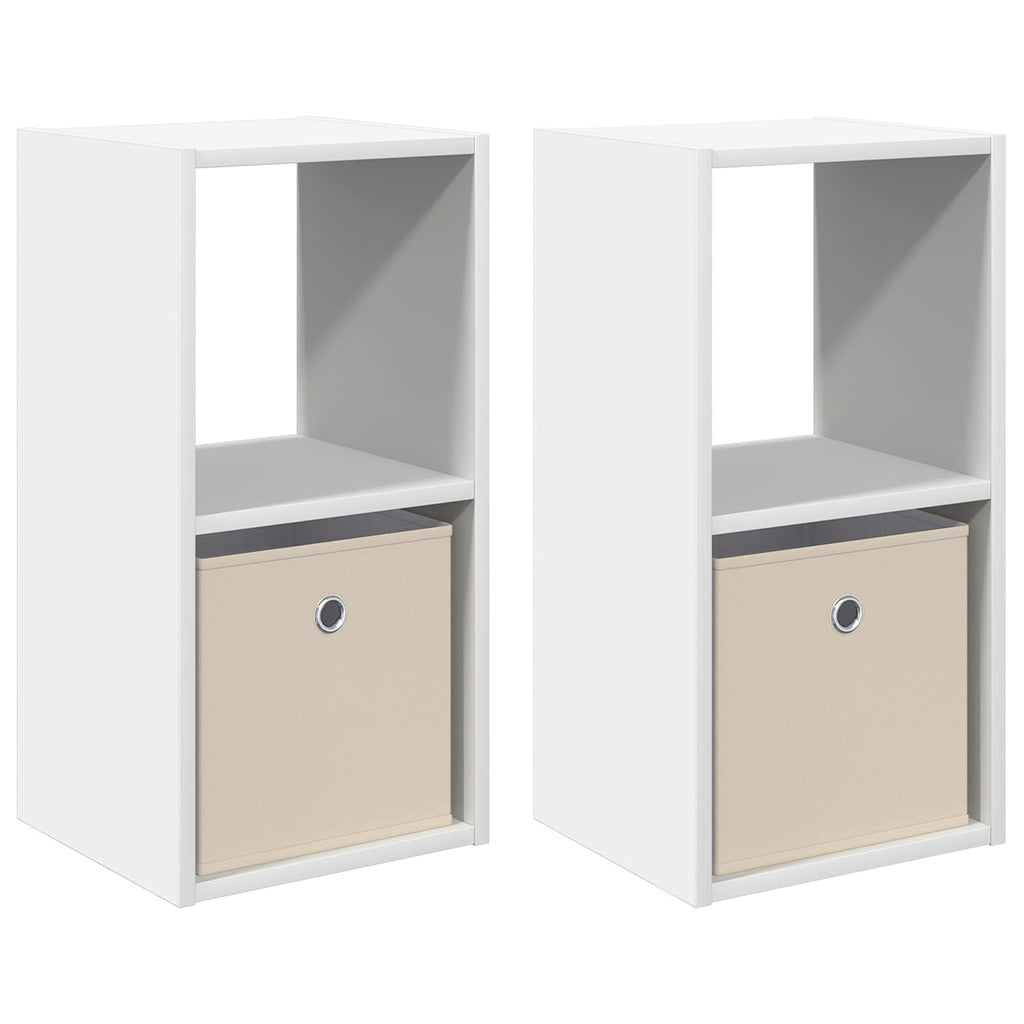 vidaXL Stolik nocny z szufladą 2 pcs Biały 30,5 x 27 x 59,5 cm