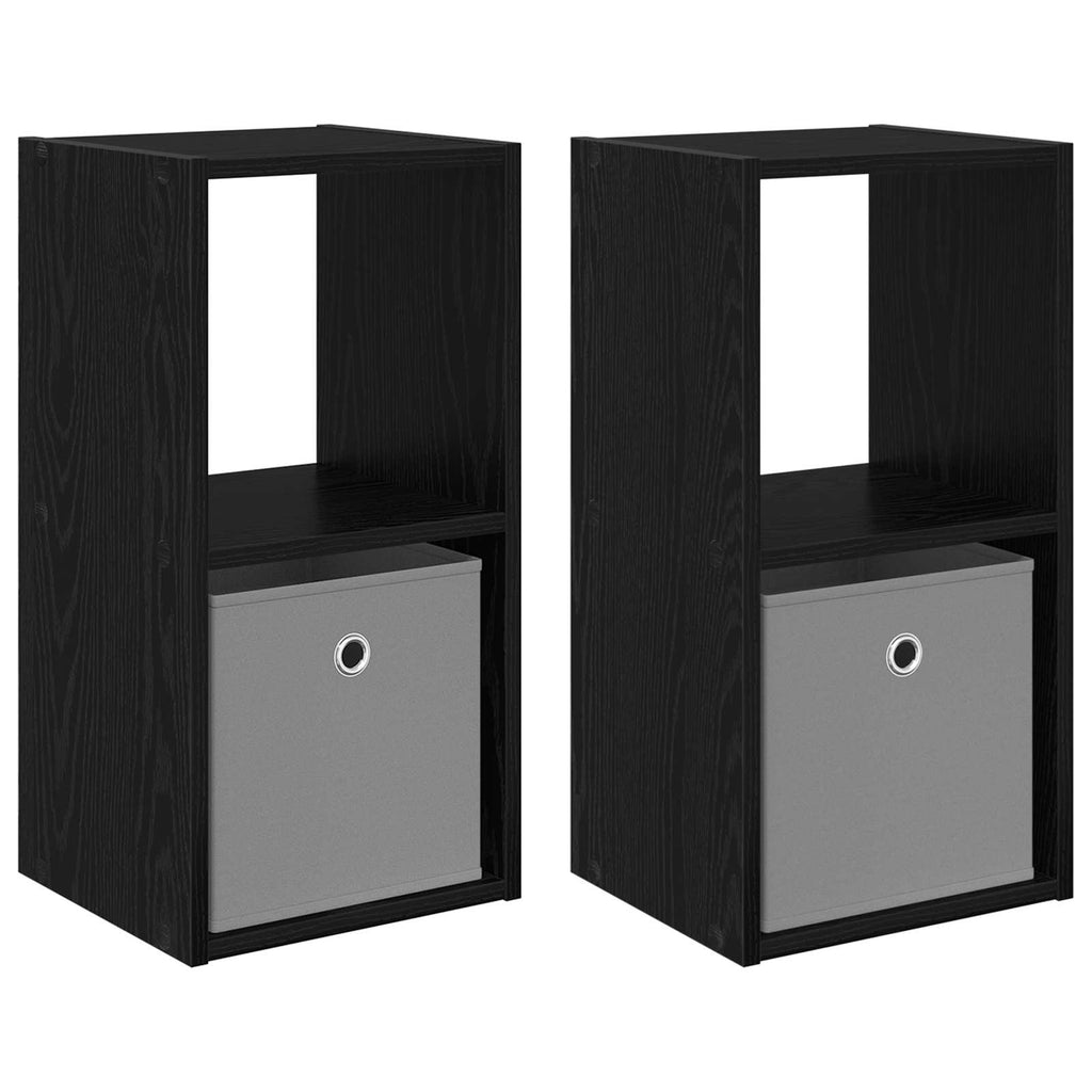 vidaXL Stolik nocny z szufladą 2 pcs Czarny Dąb 30,5 x 27 x 59,5 cm