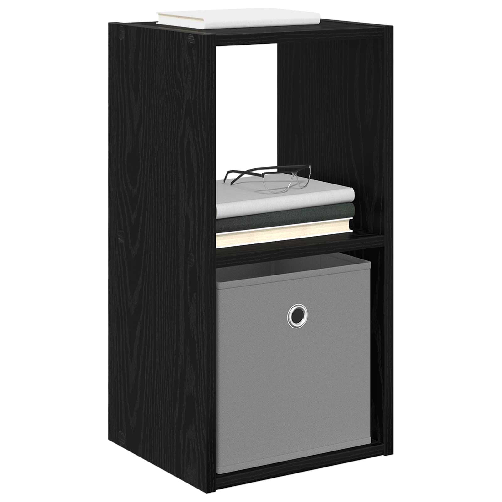vidaXL Stolik nocny z szufladą 2 pcs Czarny Dąb 30,5 x 27 x 59,5 cm