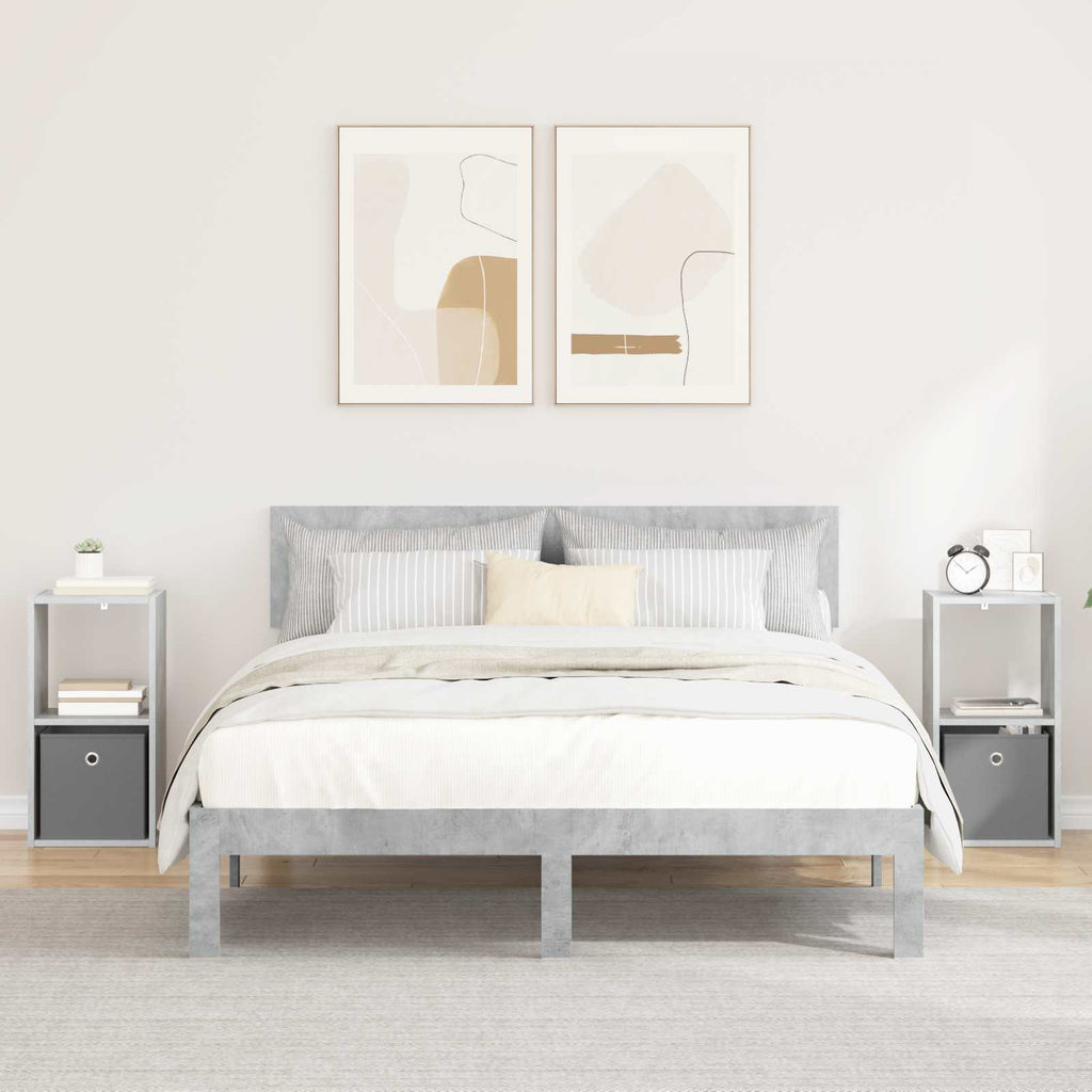 vidaXL Stolik nocny 2 pcs Betonowy szary 30,5 x 27 x 59,5 cm