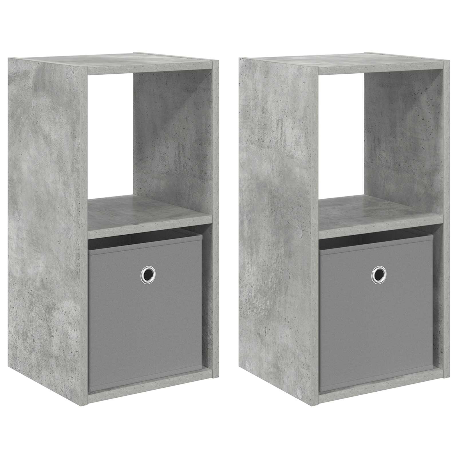 vidaXL Stolik nocny 2 pcs Betonowy szary 30,5 x 27 x 59,5 cm