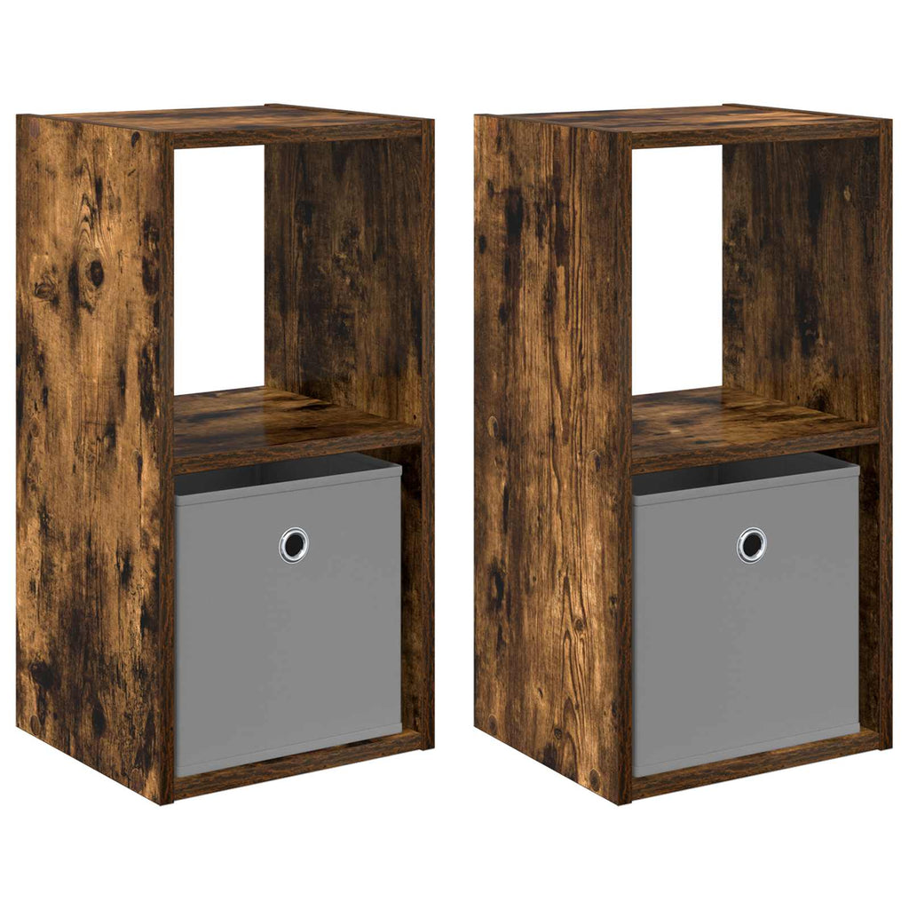vidaXL Stolik nocny z szufladą 2 pcs Dąb wędzony 30,5 x 27 x 59,5 cm