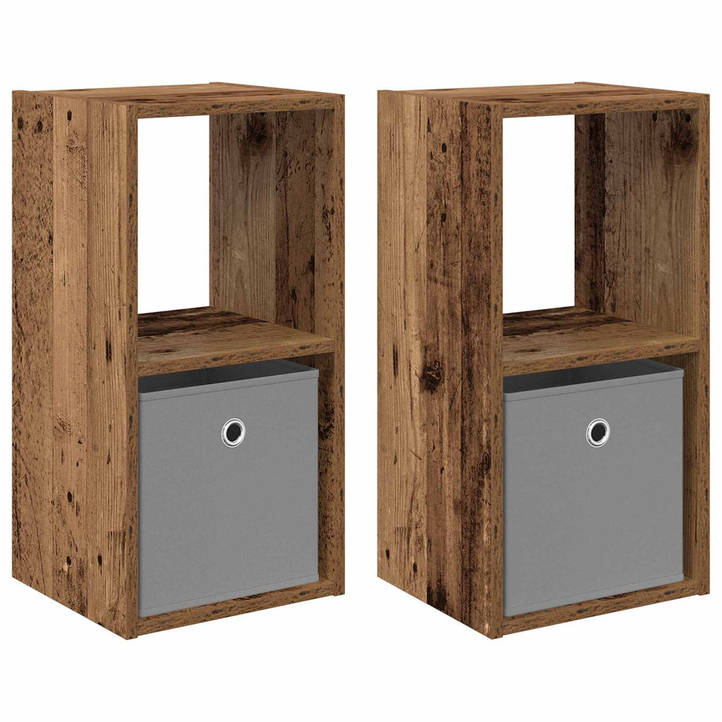 vidaXL Stolik nocny z szufladą 2 pcs Stare drewno 30,5 x 27 x 59,5 cm