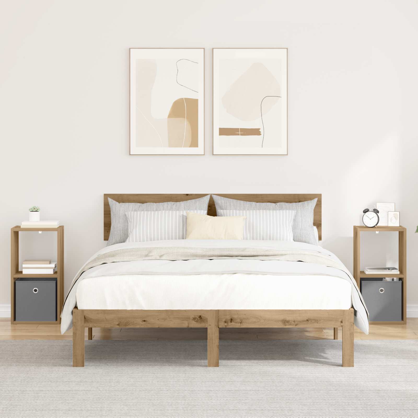 vidaXL Stolik nocny 2 szt. Dąb rzemieślniczy 30,5 x 27 x 59,5 cm