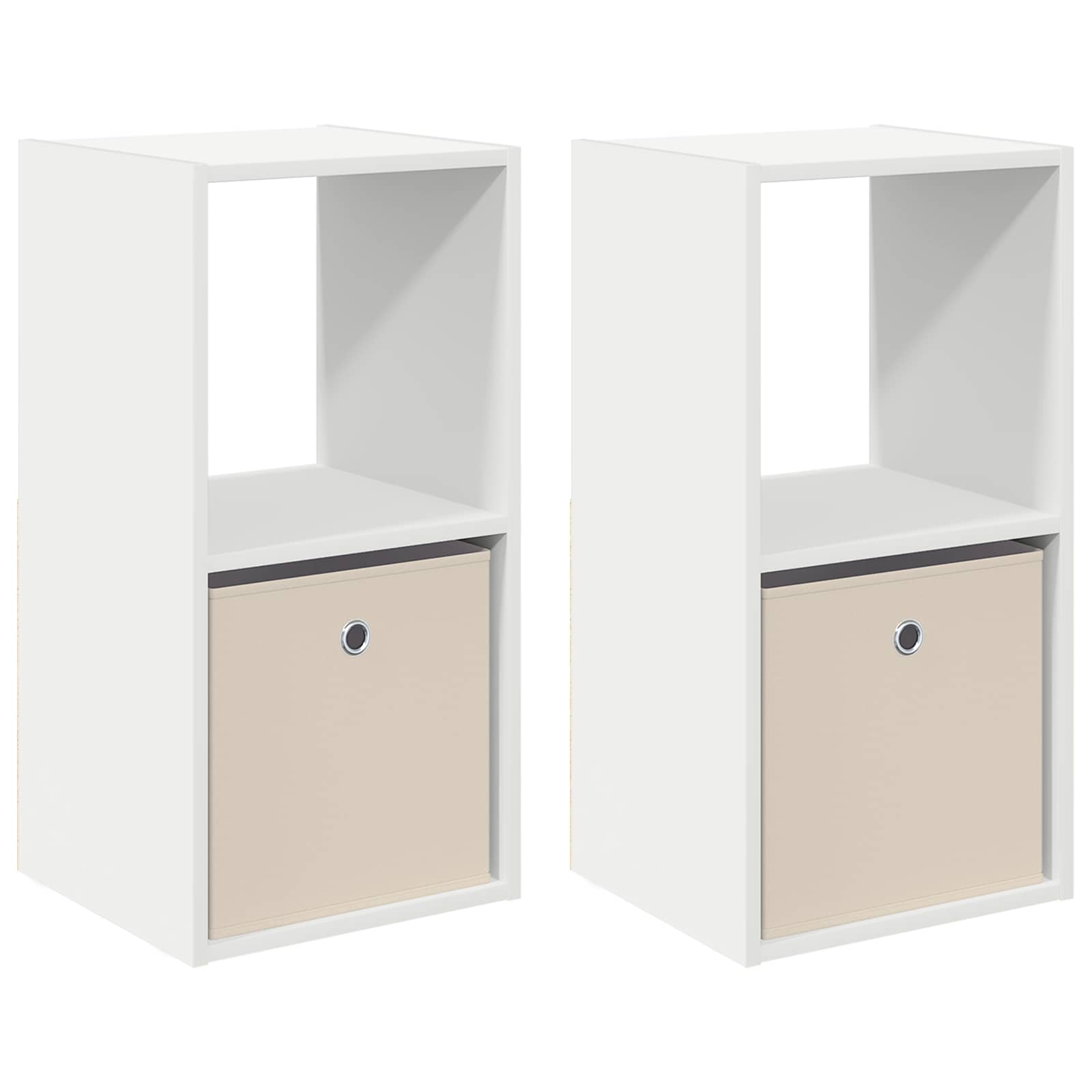 vidaXL Stolik nocny z szufladą 2 pcs Biały 35 x 32 x 68,5 cm