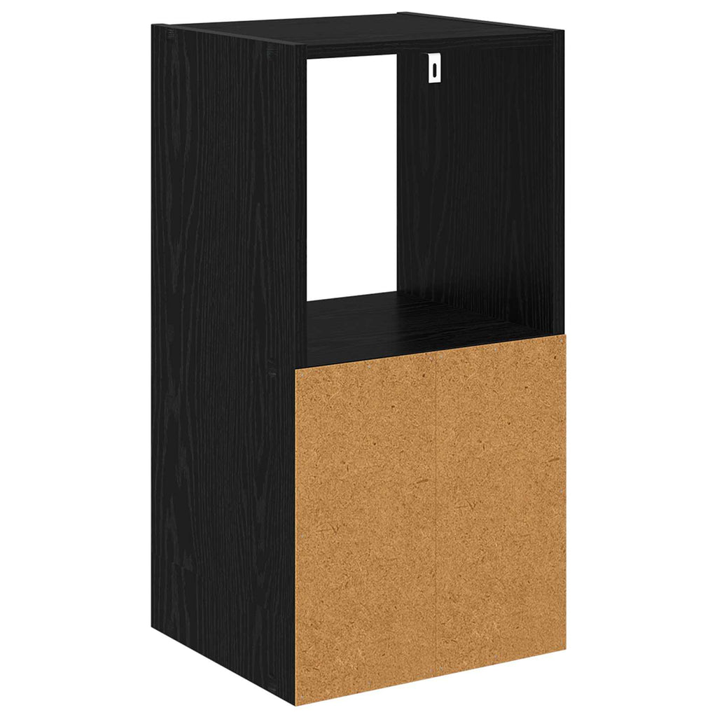 vidaXL Stolik nocny z szufladą 2 pcs Czarny Dąb 35 x 32 x 68,5 cm