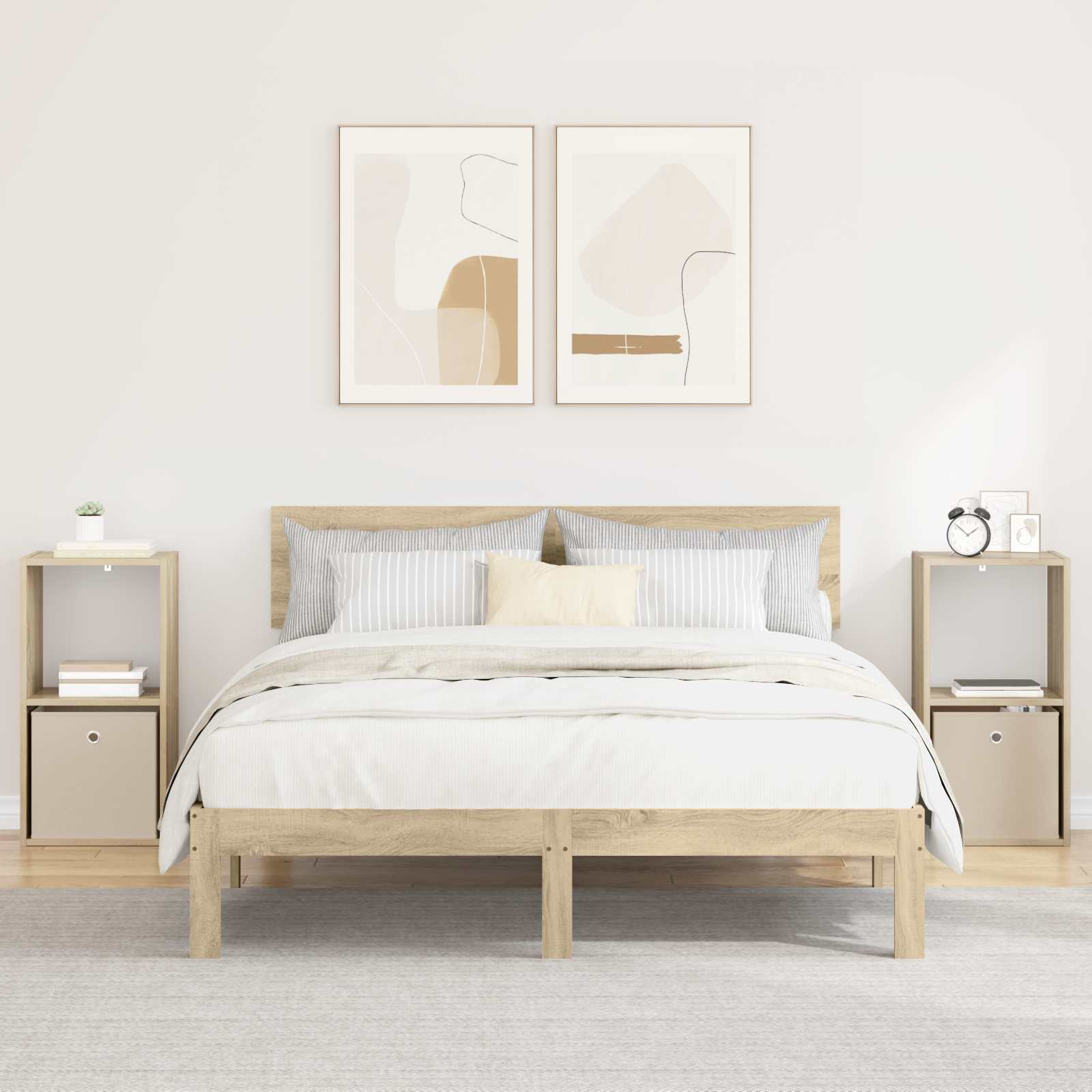 vidaXL Stolik nocny z szufladą 2 pcs Dąb Sonoma 35 x 32 x 68,5 cm
