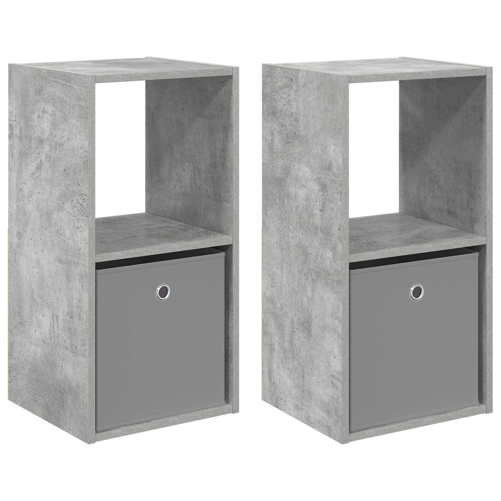 vidaXL Stolik nocny z szufladą 2 pcs Betonowy szary 35 x 32 x 68,5 cm