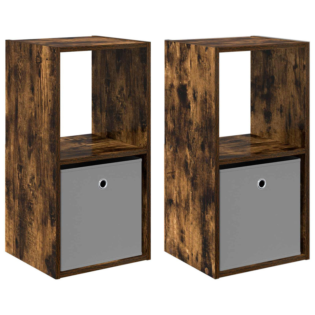 vidaXL Stolik nocny z szufladą 2 pcs Dąb wędzony 35 x 32 x 68,5 cm