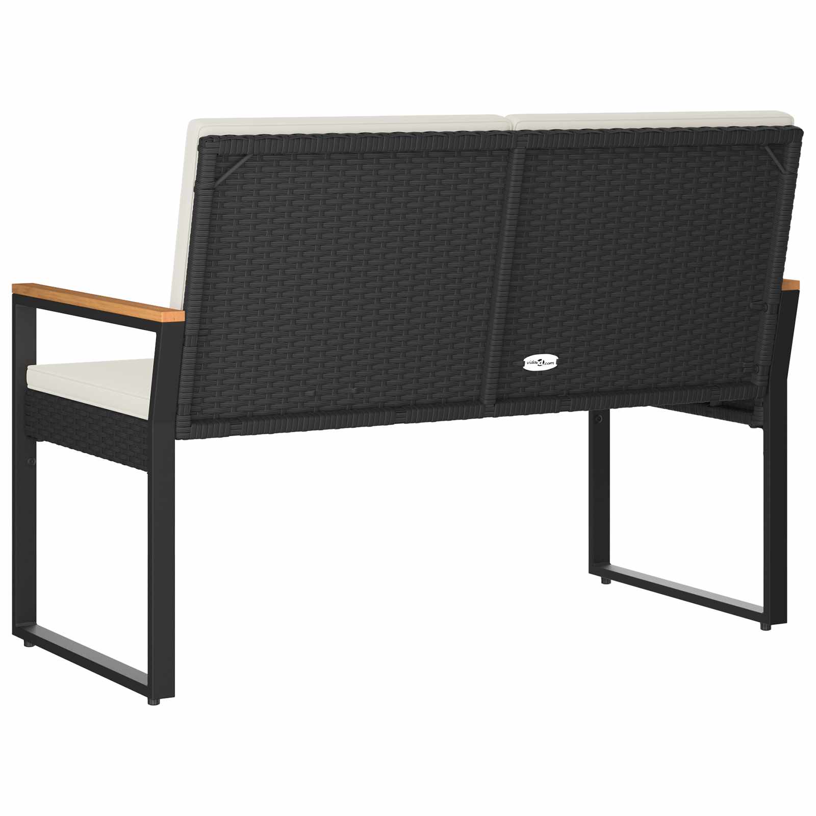 vidaXL Ławka ogrodowa Czarny i kremowo-biały 107 x 61 x 80 cm