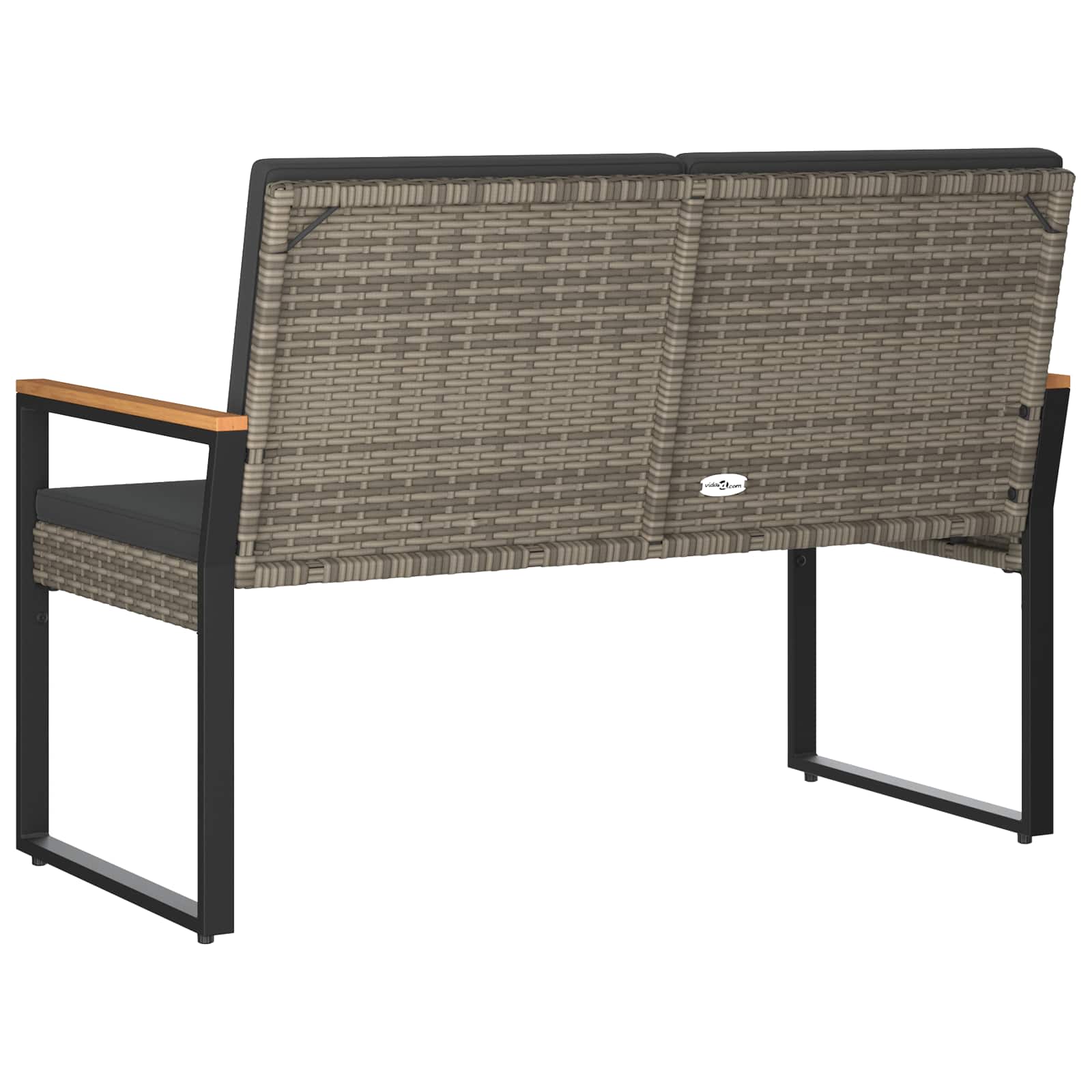 vidaXL Ławka ogrodowa Szary i ciemnoszary 107 x 61 x 80 cm polirattan