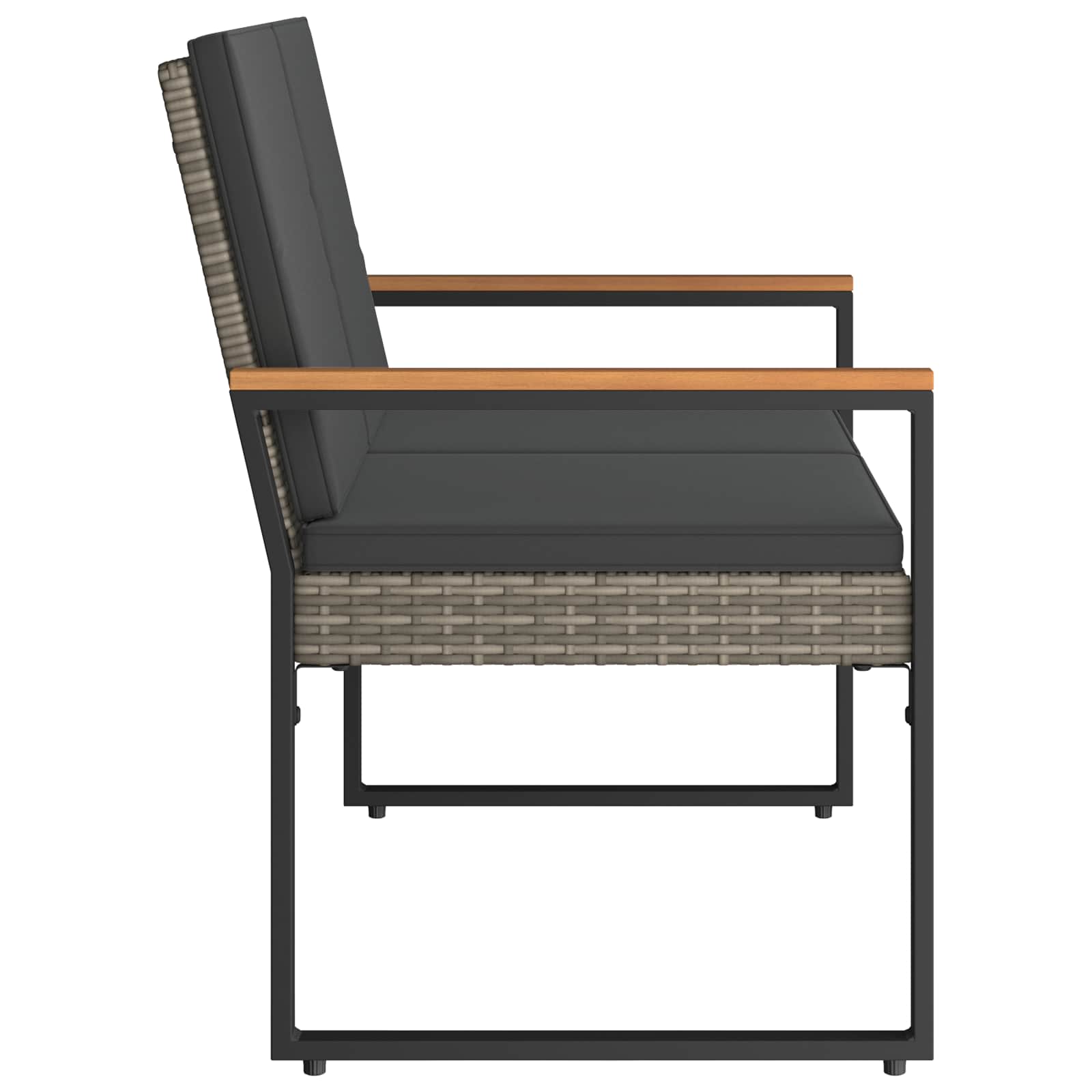 vidaXL Ławka ogrodowa Szary i ciemnoszary 107 x 61 x 80 cm polirattan