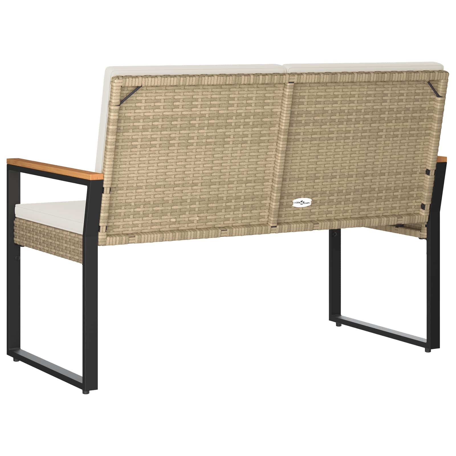 vidaXL Ławka ogrodowa Beżowy i kremowy 107 x 61 x 80 cm polirattan
