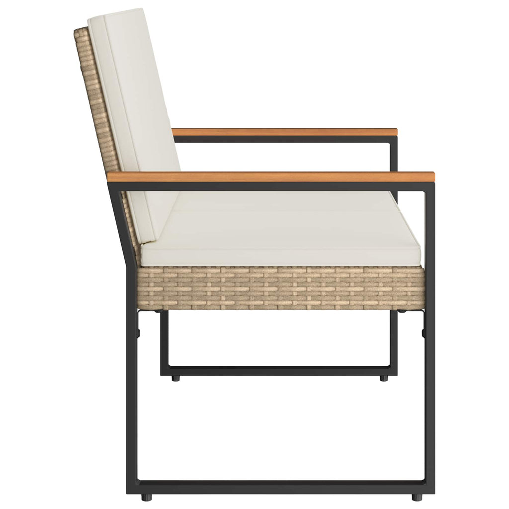 vidaXL Ławka ogrodowa Beżowy i kremowy 107 x 61 x 80 cm polirattan