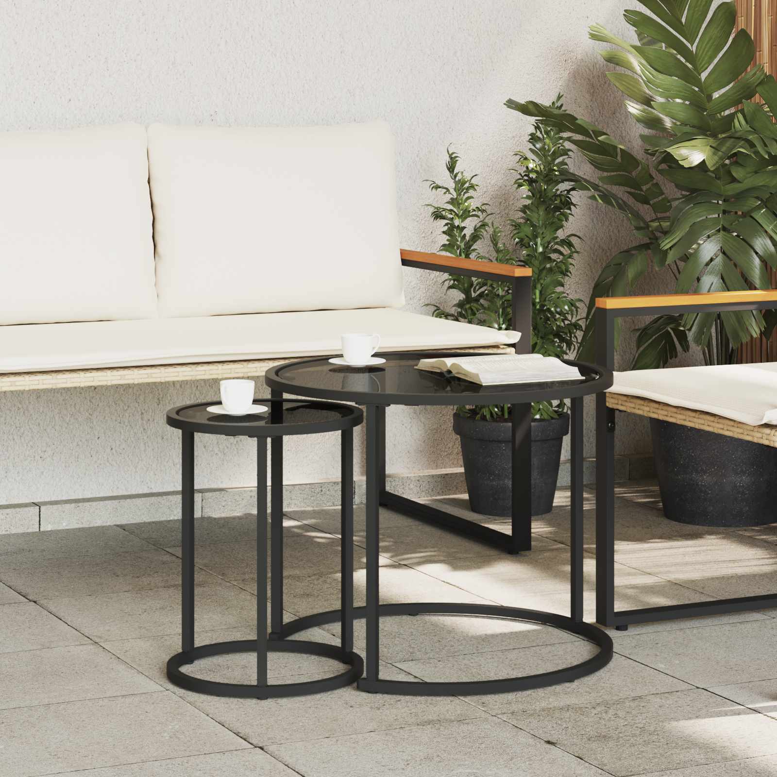 vidaXL Zestaw stolików kawowych 2 pcs 55 x 55 x 45 cm stal