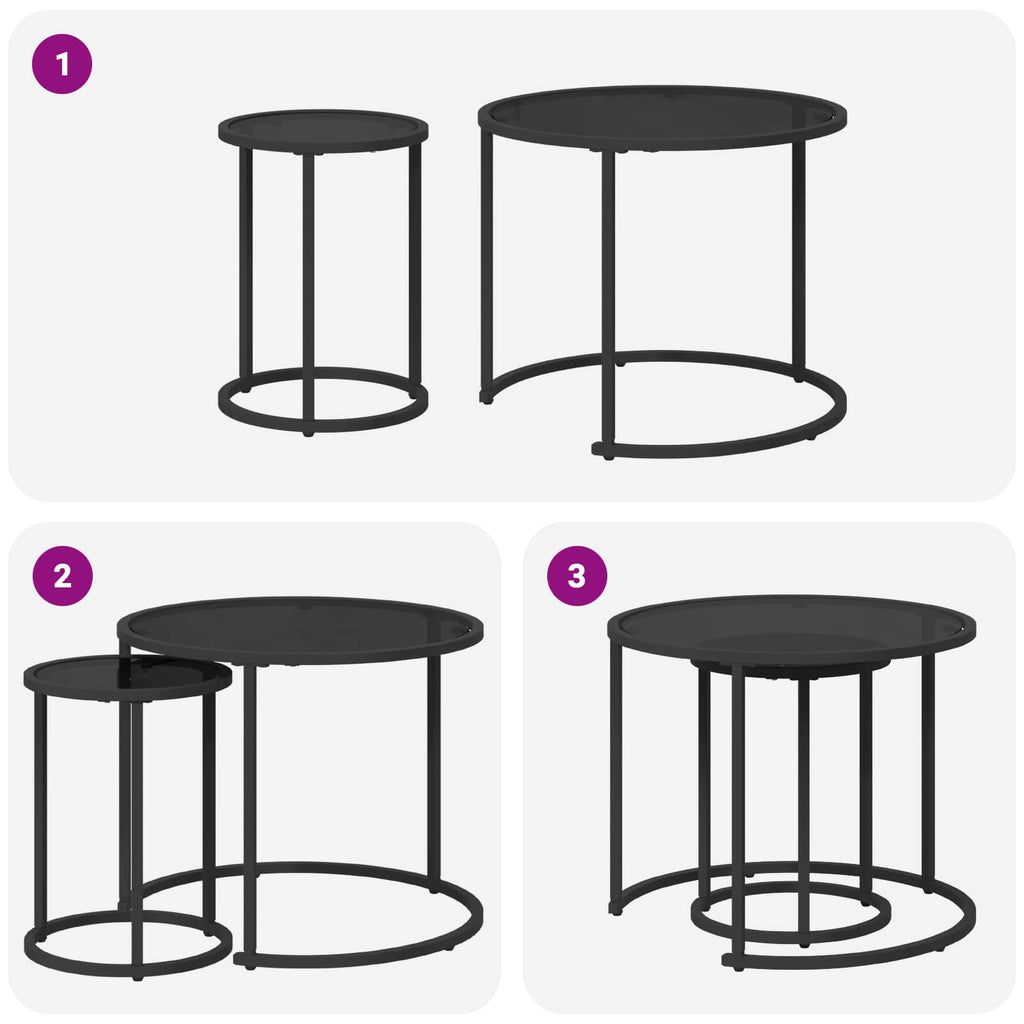 vidaXL Zestaw stolików kawowych 2 pcs 55 x 55 x 45 cm stal