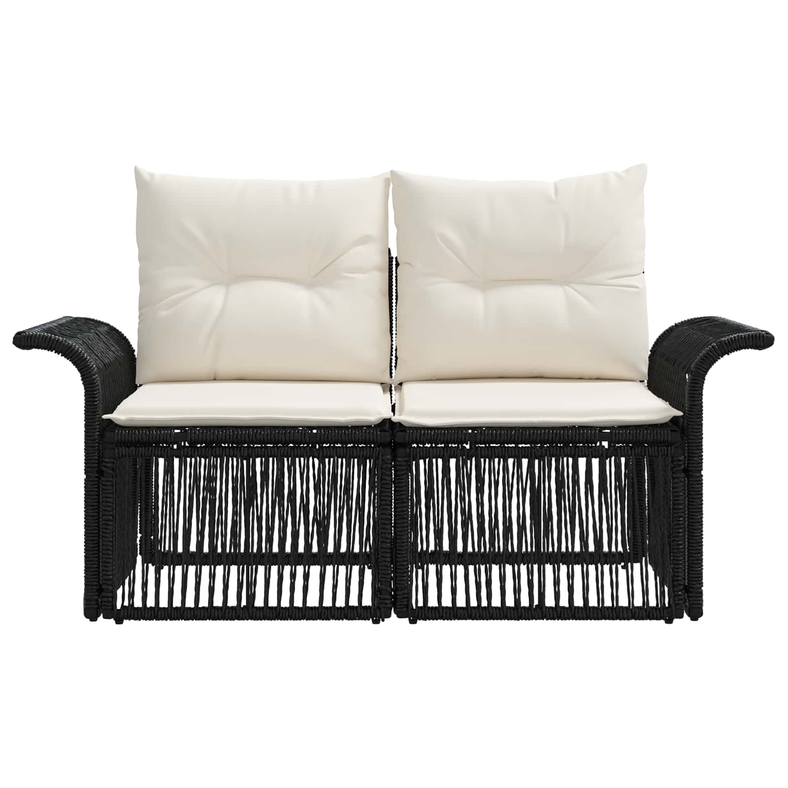 vidaXL Sofa Ogrodowa 2-Liczba miejsc Czarny polirattan