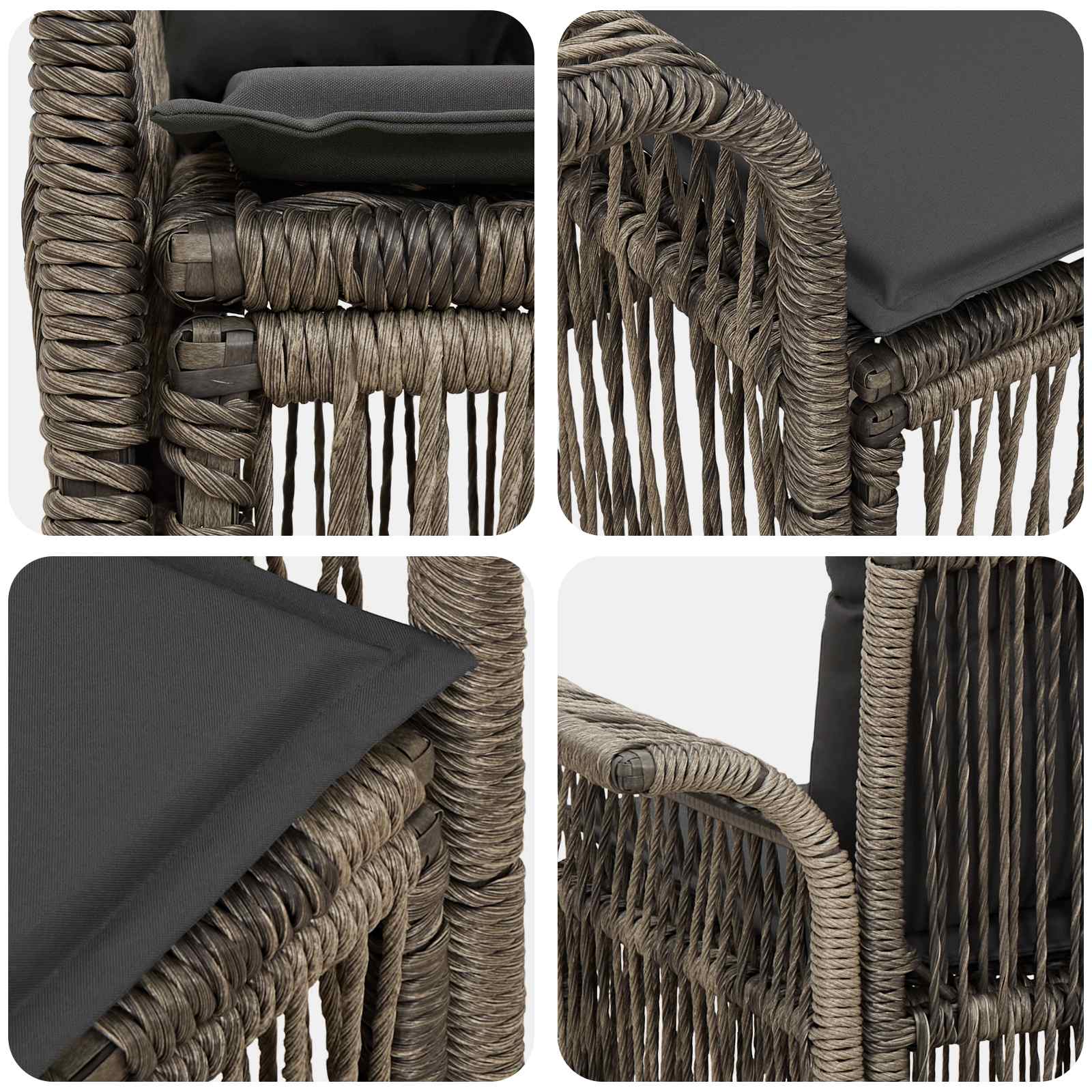 vidaXL Sofa Ogrodowa 2-Liczba miejsc Szary polirattan