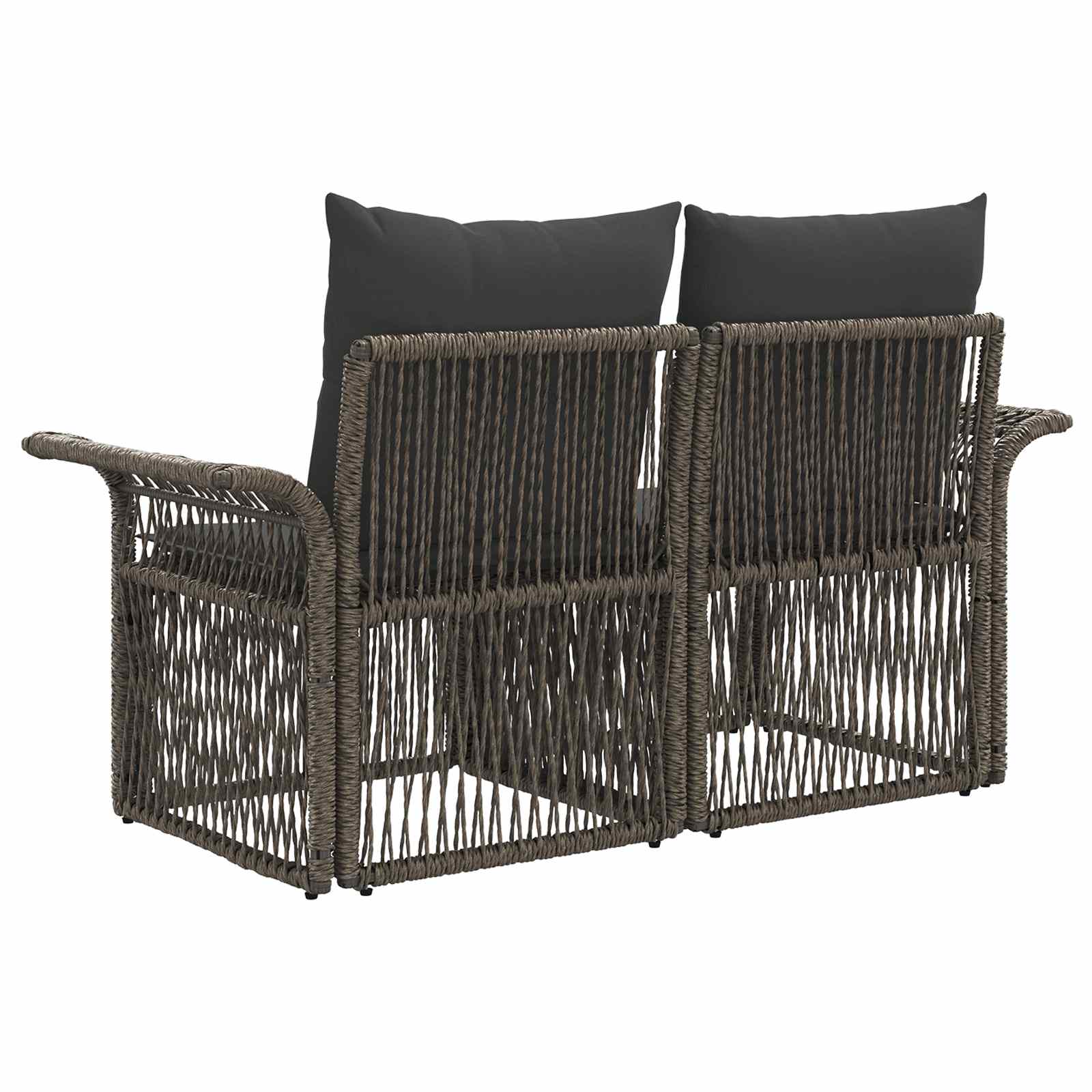 vidaXL Sofa Ogrodowa 2-Liczba miejsc Szary polirattan