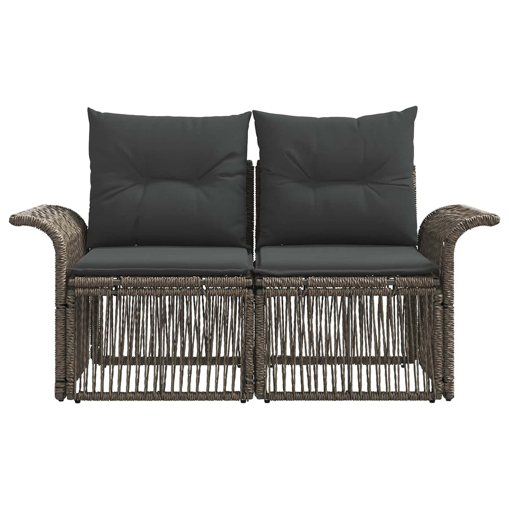 vidaXL Sofa Ogrodowa 2-Liczba miejsc Szary polirattan