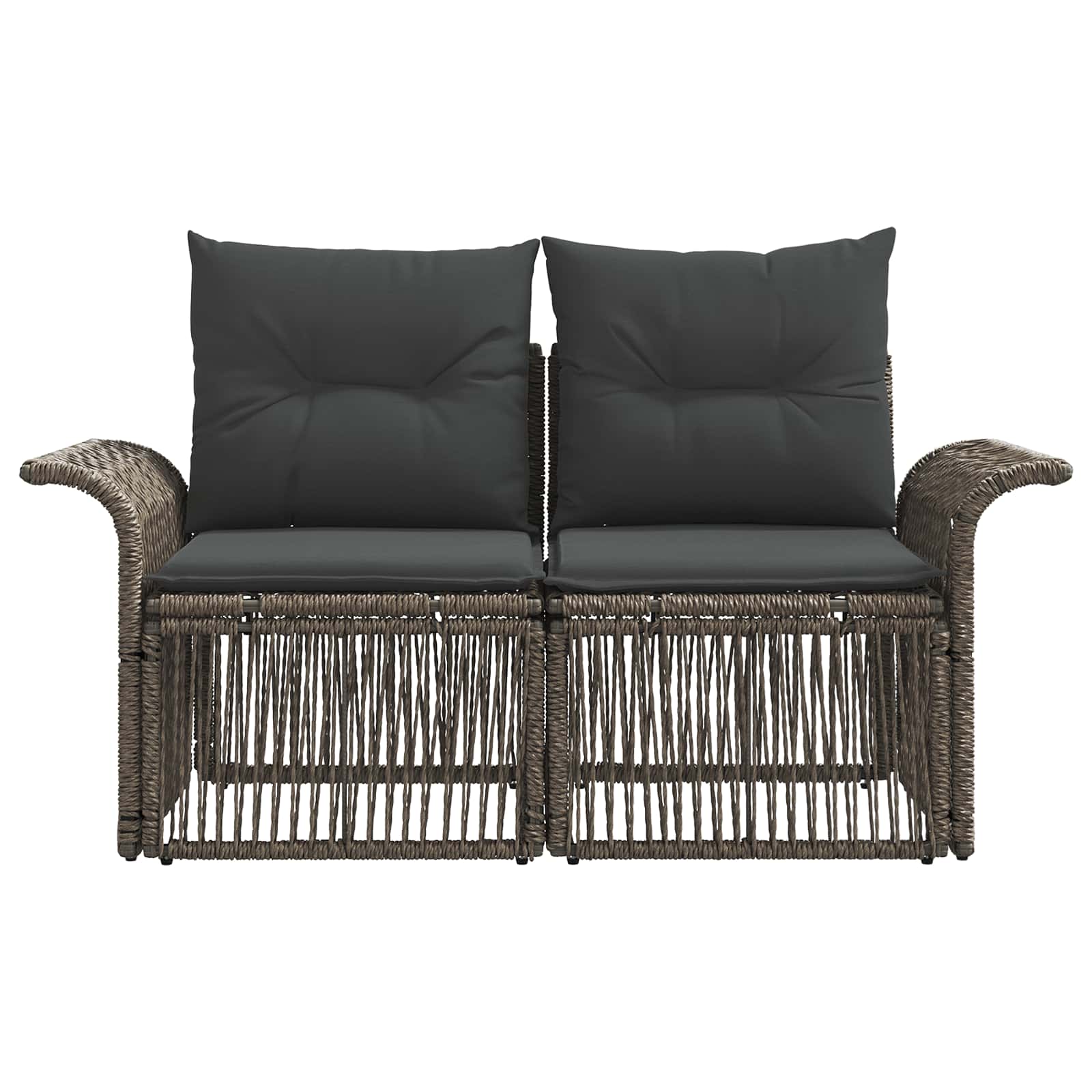 vidaXL Sofa Ogrodowa 2-Liczba miejsc Szary polirattan