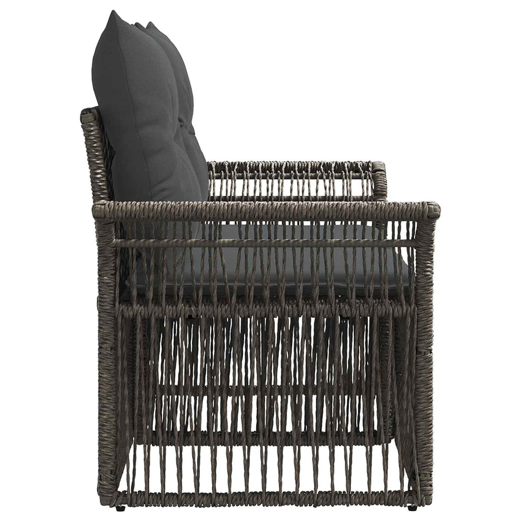 vidaXL Sofa Ogrodowa 2-Liczba miejsc Szary polirattan