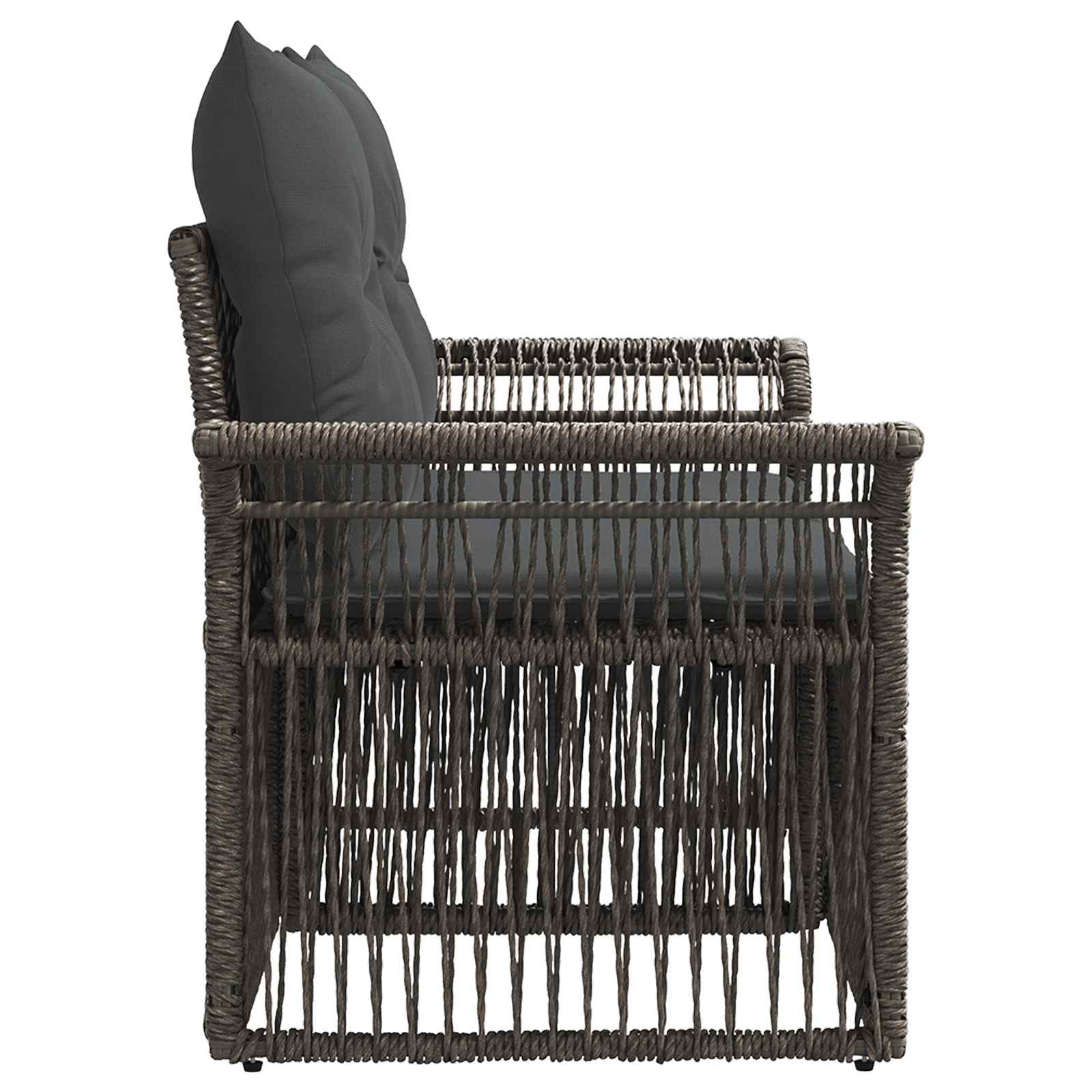 vidaXL Sofa Ogrodowa 2-Liczba miejsc Szary polirattan
