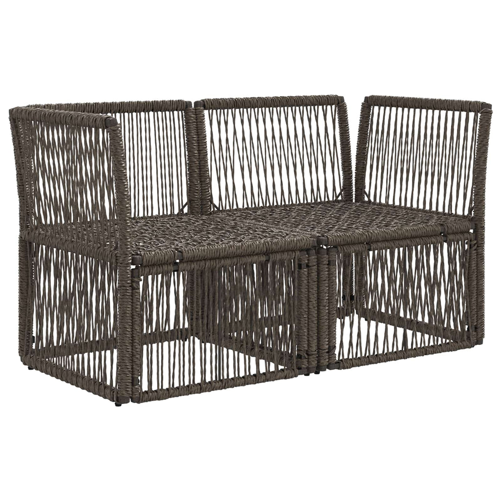 vidaXL Sofa Ogrodowa 2-Liczba miejsc Szary polirattan