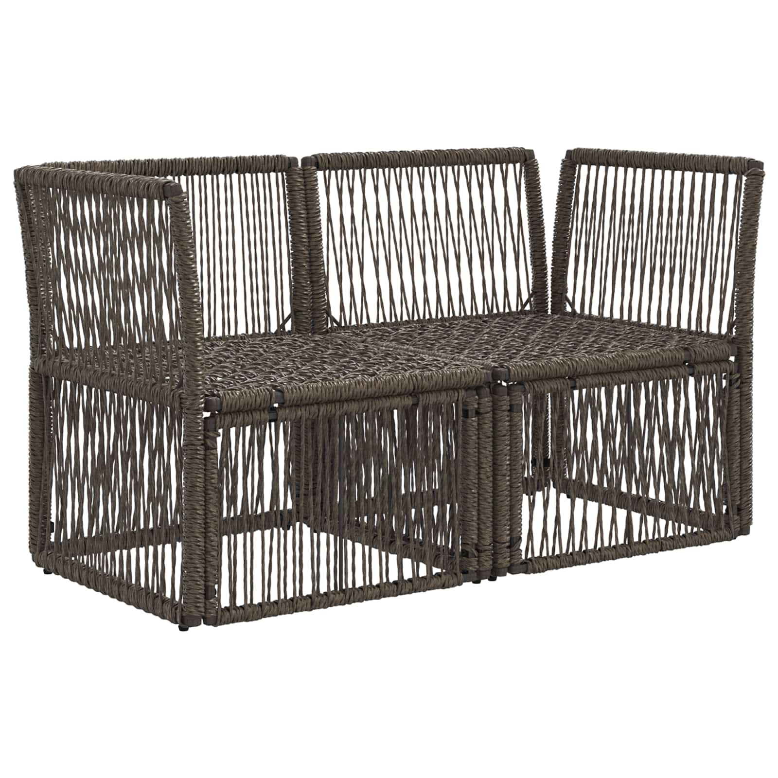 vidaXL Sofa Ogrodowa 2-Liczba miejsc Szary polirattan