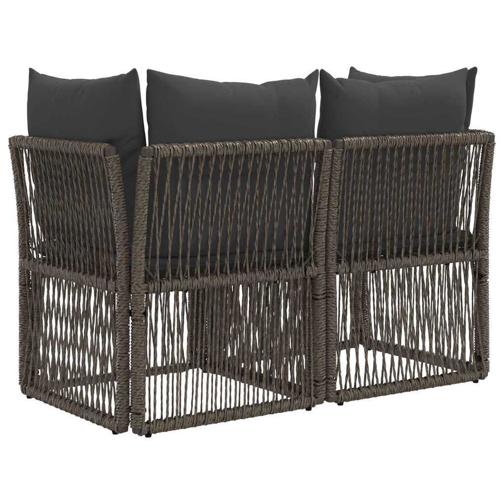 vidaXL Sofa Ogrodowa 2-Liczba miejsc Szary polirattan