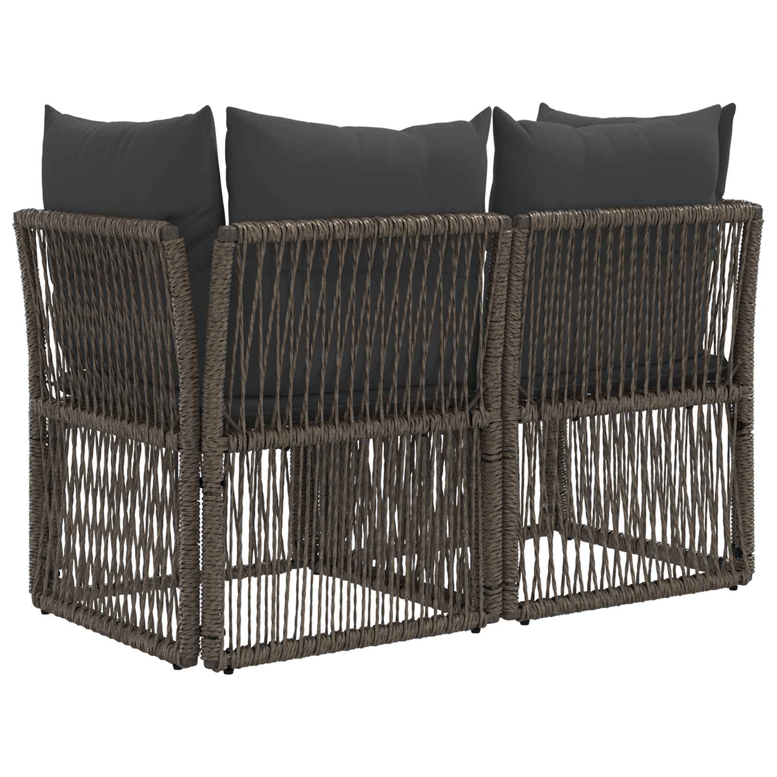 vidaXL Sofa Ogrodowa 2-Liczba miejsc Szary polirattan