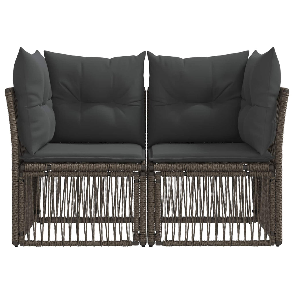 vidaXL Sofa Ogrodowa 2-Liczba miejsc Szary polirattan