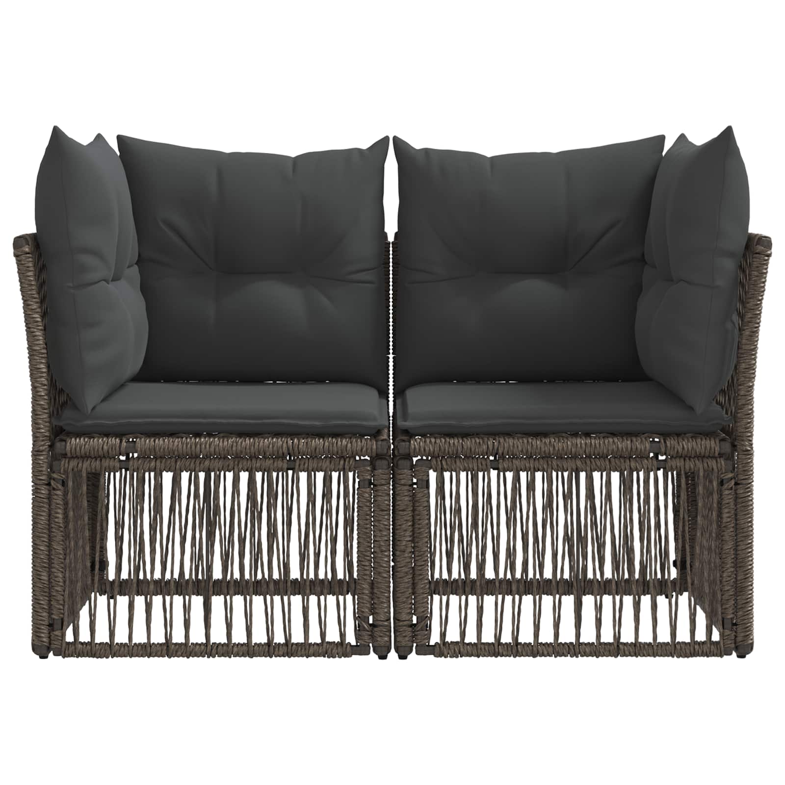 vidaXL Sofa Ogrodowa 2-Liczba miejsc Szary polirattan