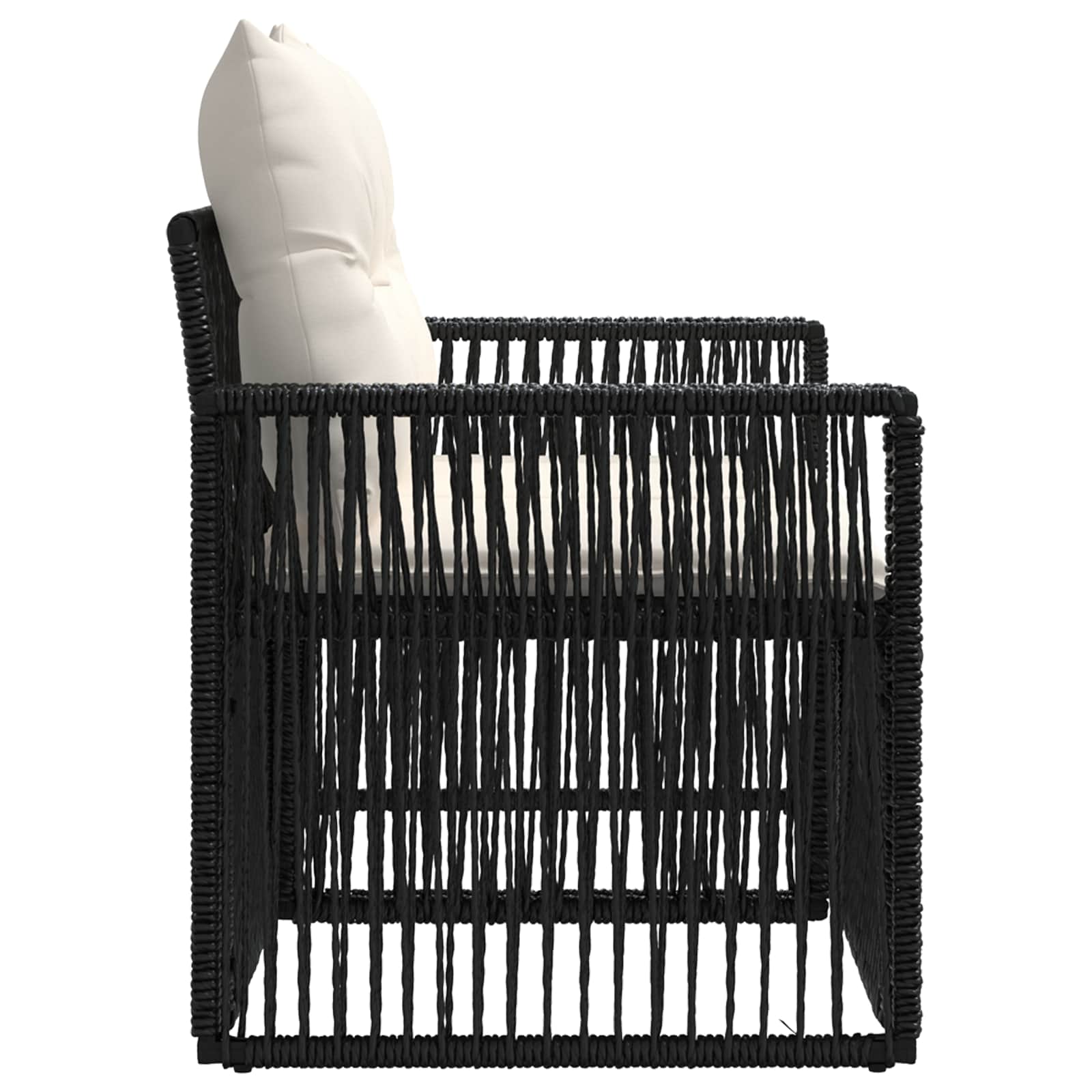 vidaXL Sofa Ogrodowa 2-Liczba miejsc Czarny polirattan