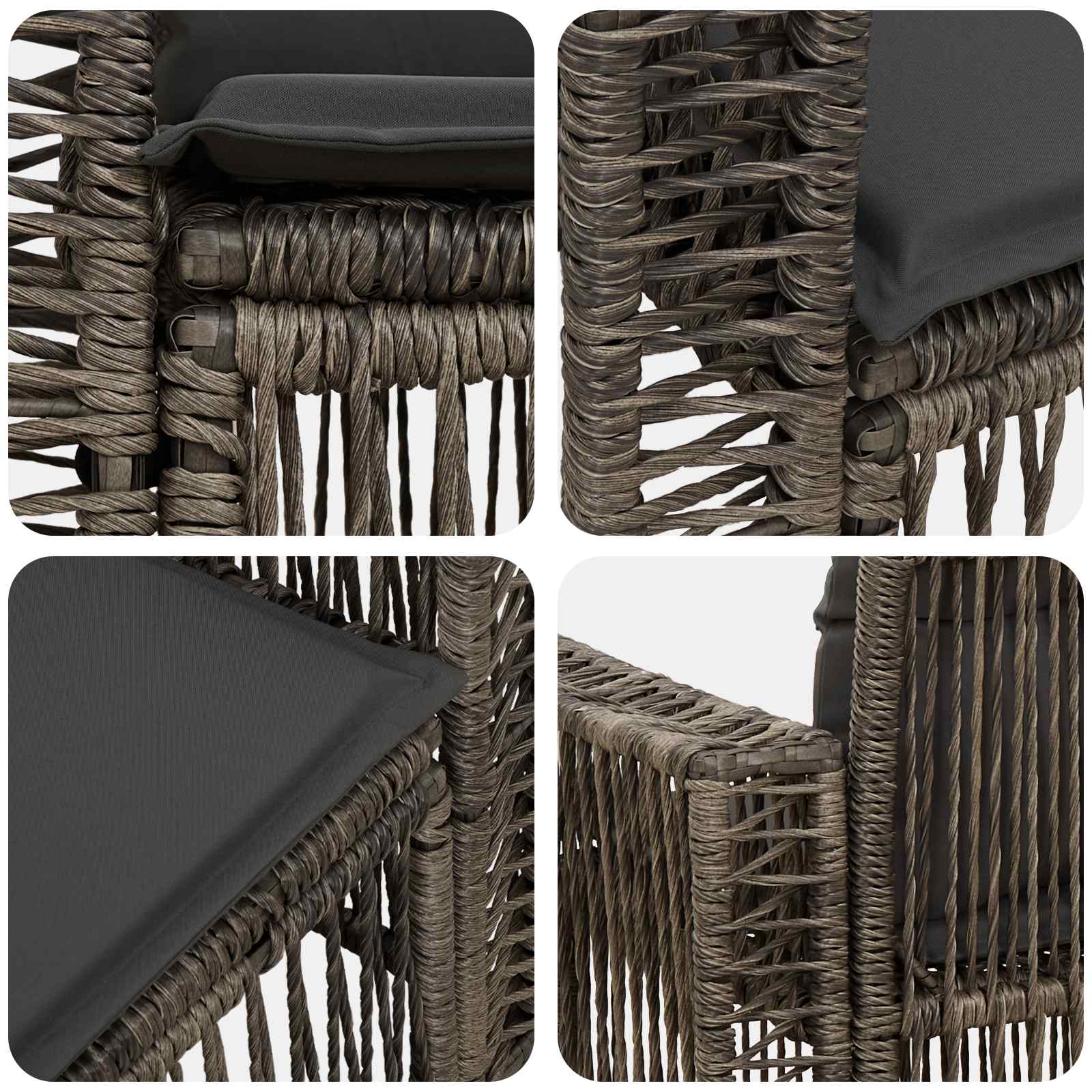 vidaXL Sofa Ogrodowa 2-Liczba miejsc Szary polirattan