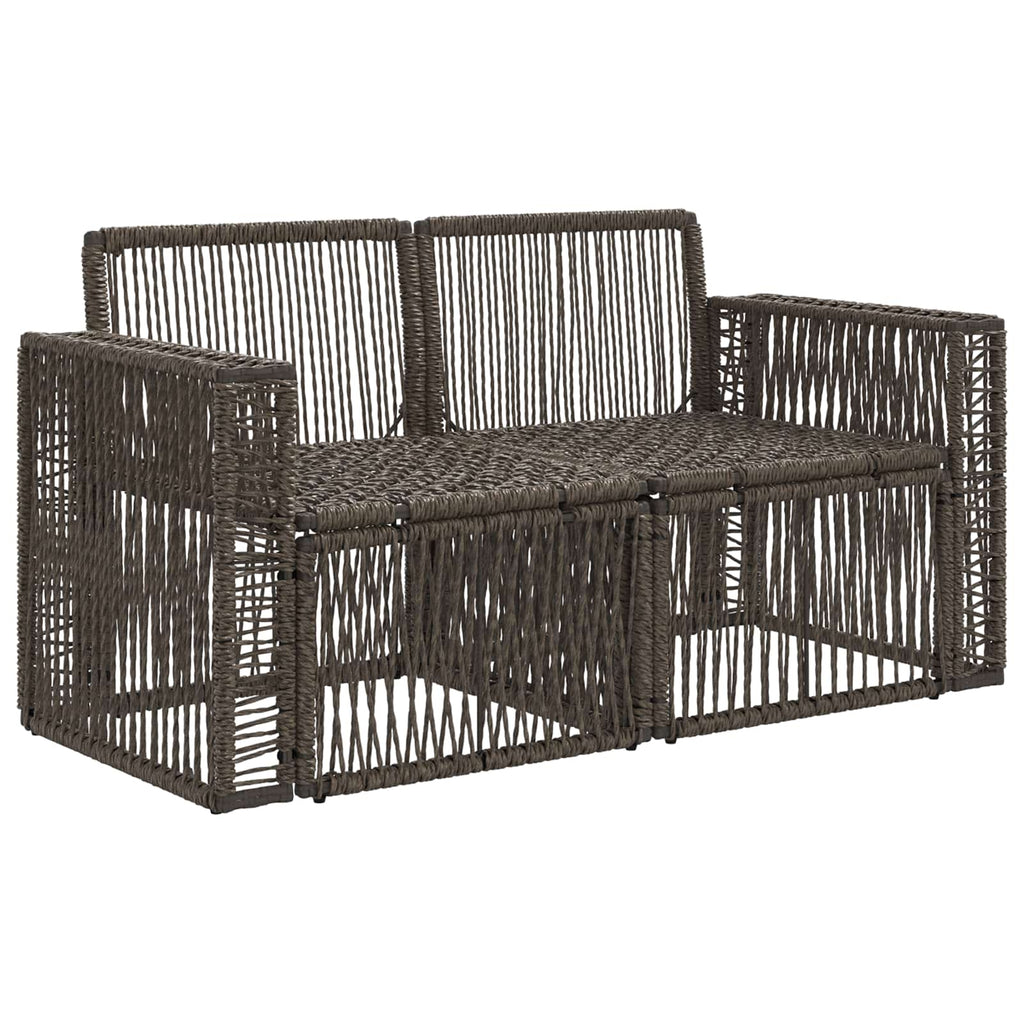 vidaXL Sofa Ogrodowa 2-Liczba miejsc Szary polirattan