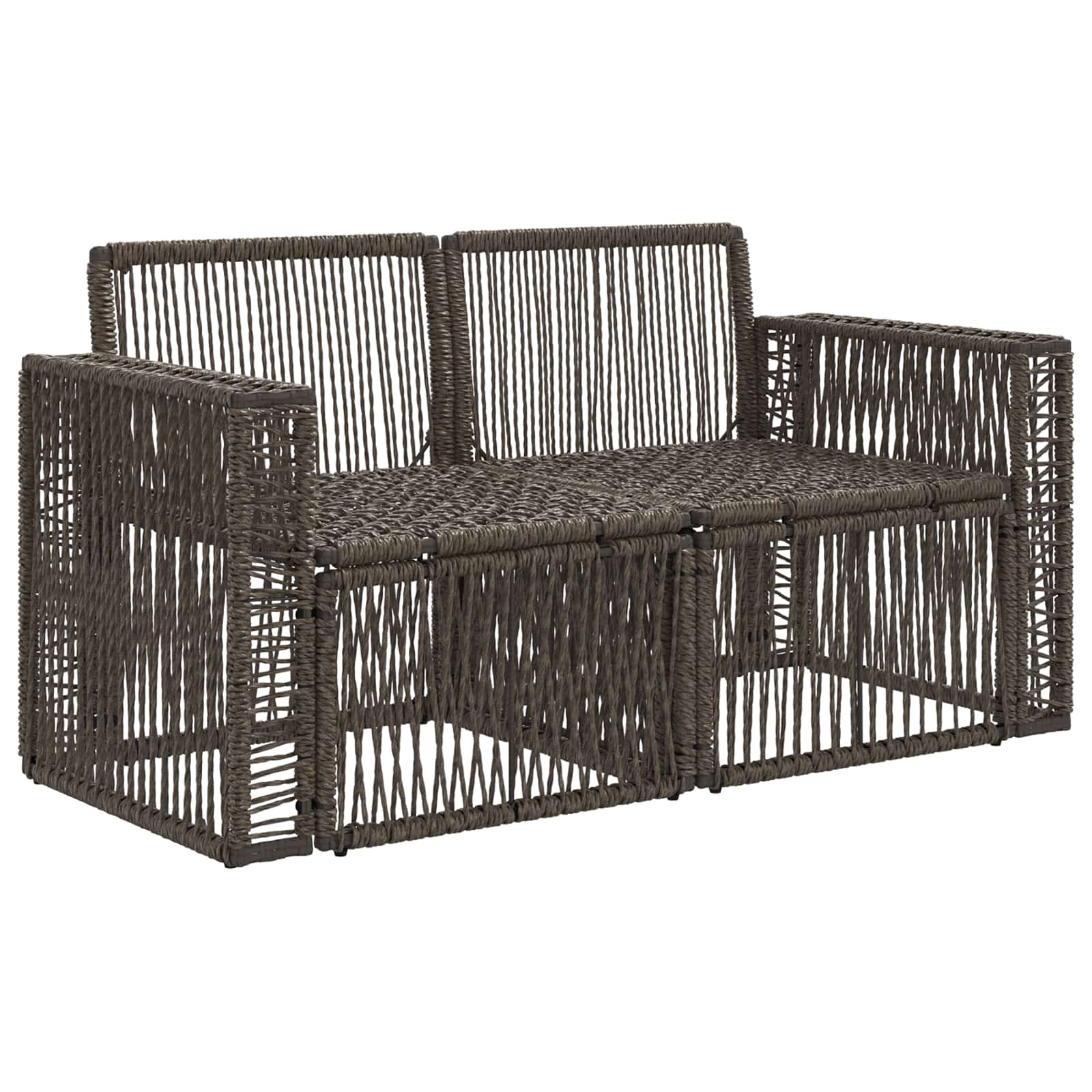 vidaXL Sofa Ogrodowa 2-Liczba miejsc Szary polirattan