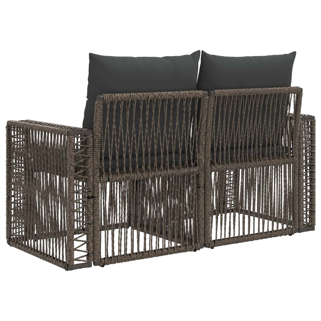 vidaXL Sofa Ogrodowa 2-Liczba miejsc Szary polirattan