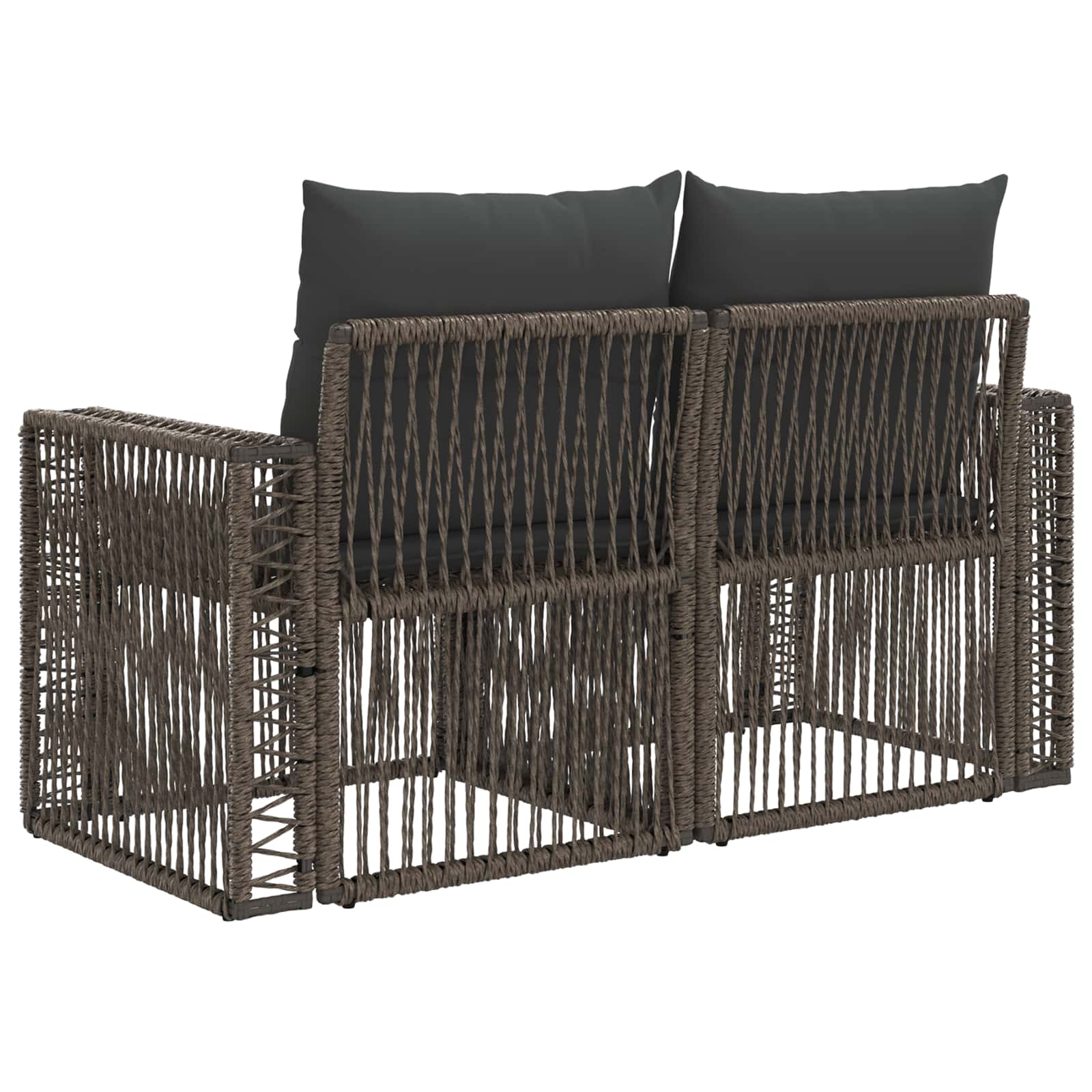 vidaXL Sofa Ogrodowa 2-Liczba miejsc Szary polirattan