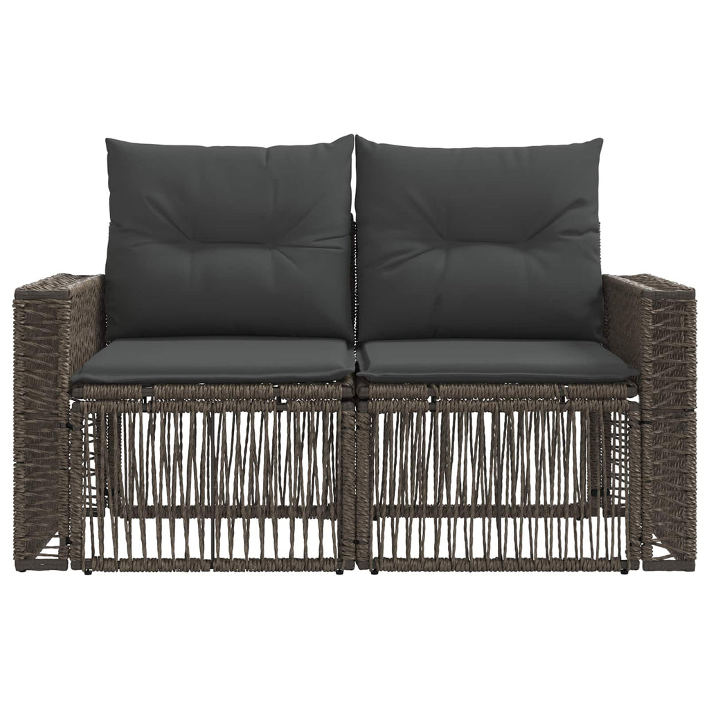 vidaXL Sofa Ogrodowa 2-Liczba miejsc Szary polirattan