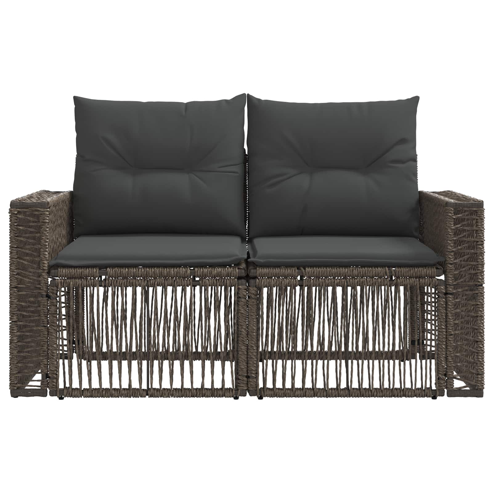vidaXL Sofa Ogrodowa 2-Liczba miejsc Szary polirattan