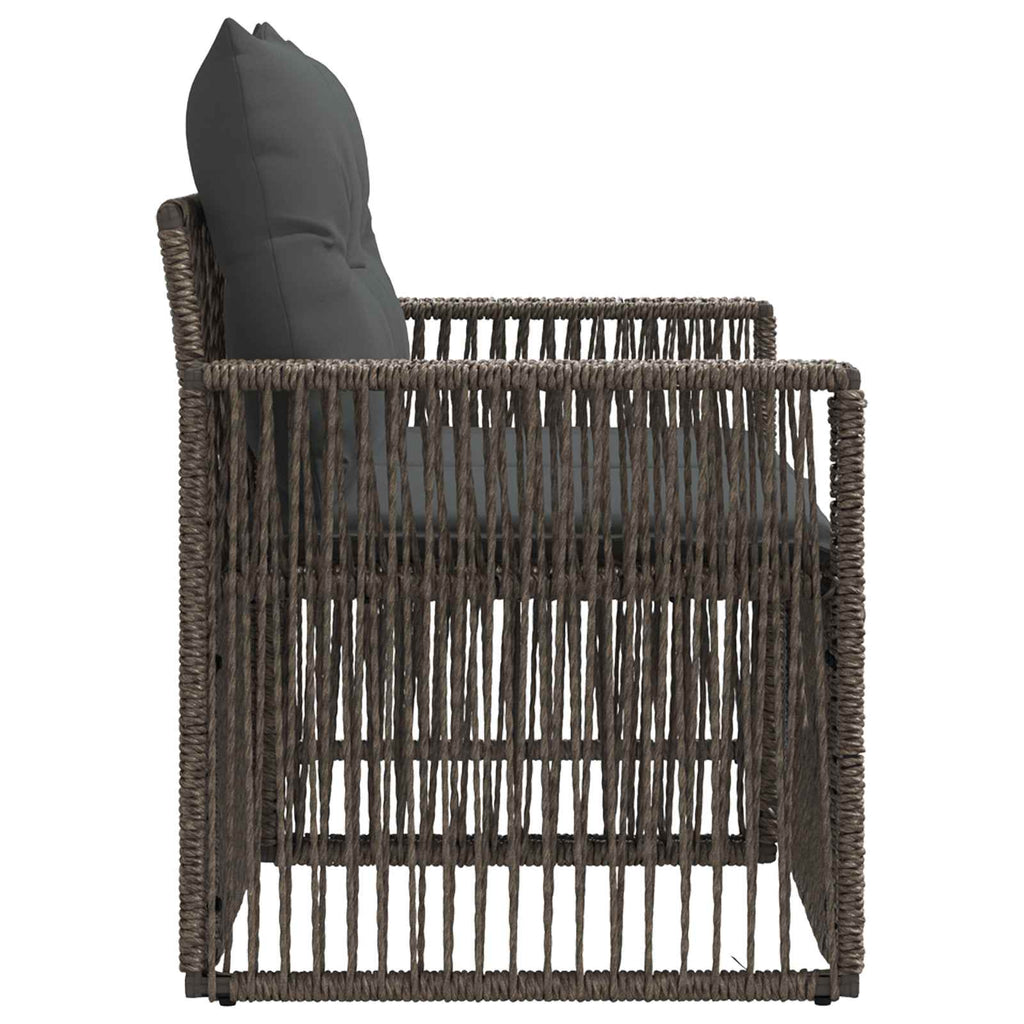 vidaXL Sofa Ogrodowa 2-Liczba miejsc Szary polirattan