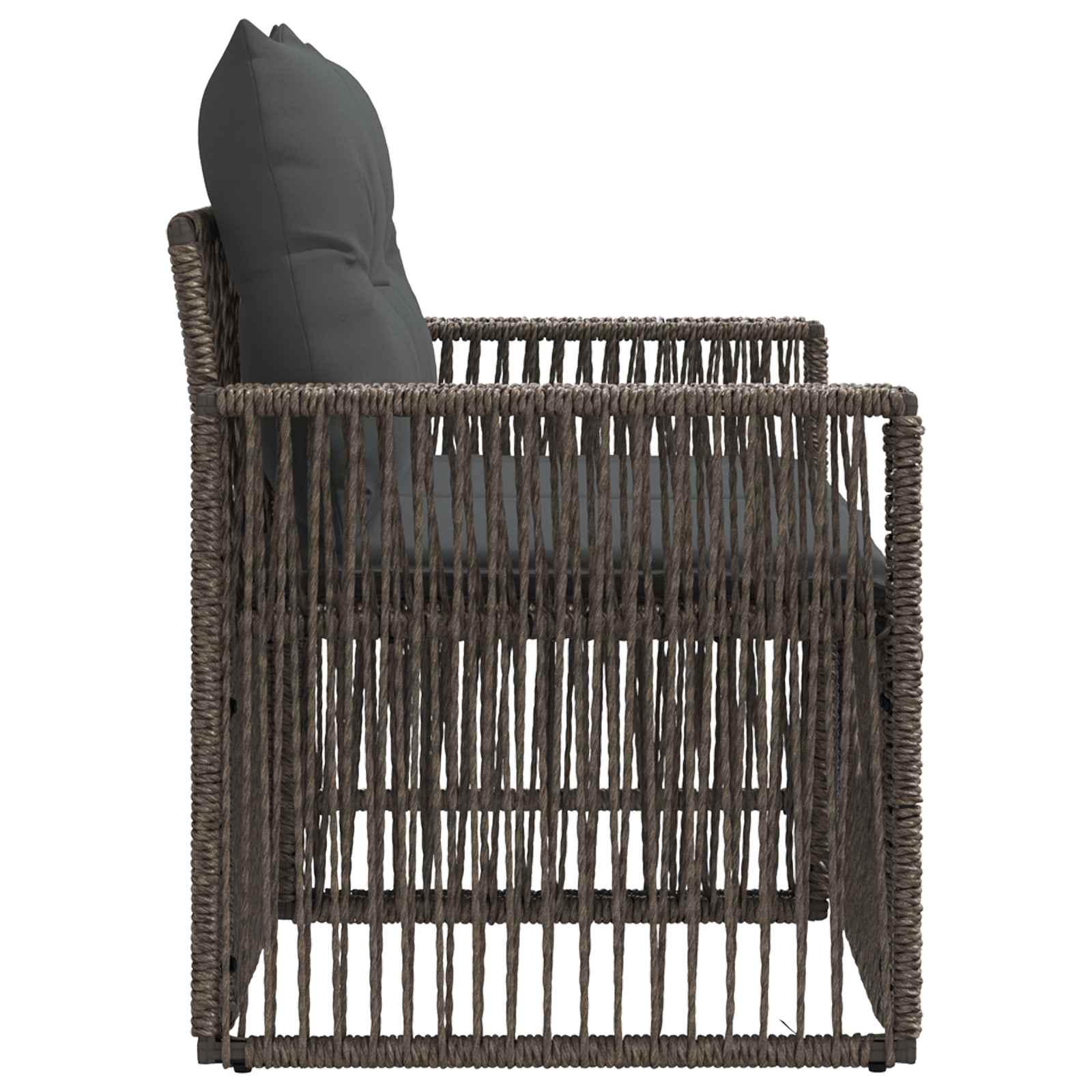 vidaXL Sofa Ogrodowa 2-Liczba miejsc Szary polirattan