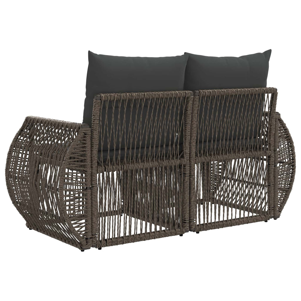 vidaXL Sofa Ogrodowa 2-Liczba miejsc Szary polirattan