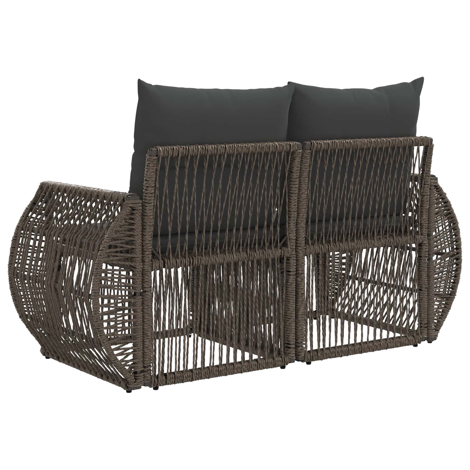 vidaXL Sofa Ogrodowa 2-Liczba miejsc Szary polirattan