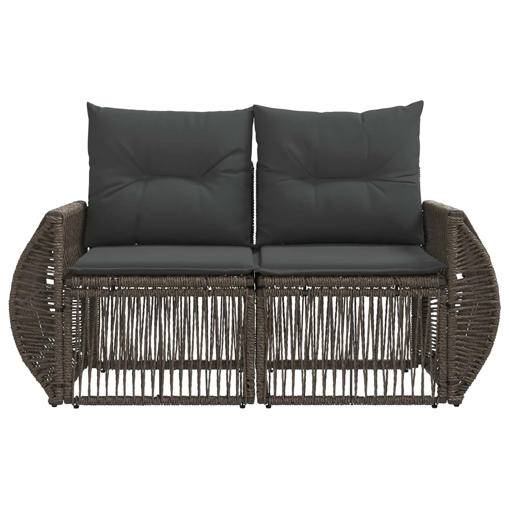 vidaXL Sofa Ogrodowa 2-Liczba miejsc Szary polirattan
