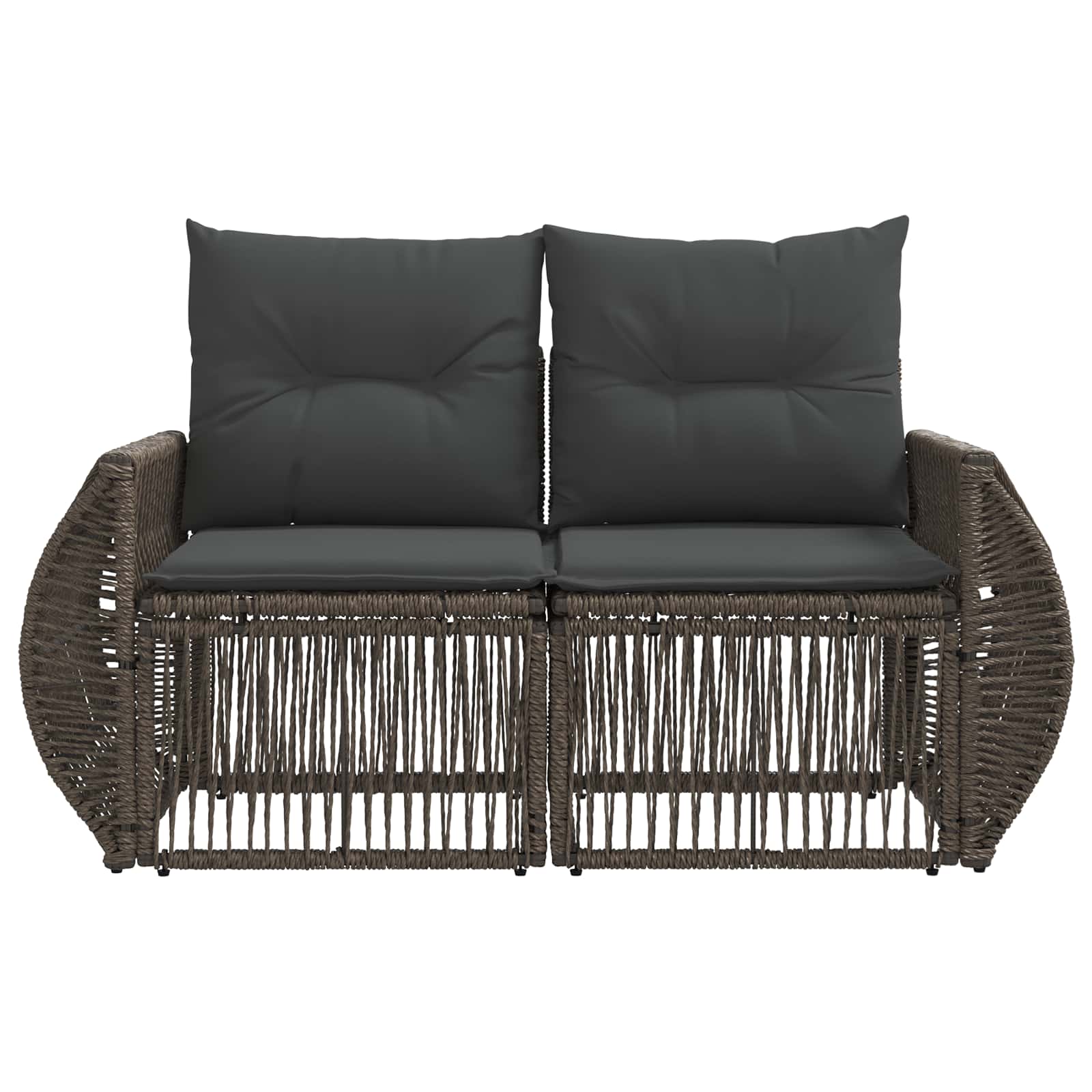 vidaXL Sofa Ogrodowa 2-Liczba miejsc Szary polirattan