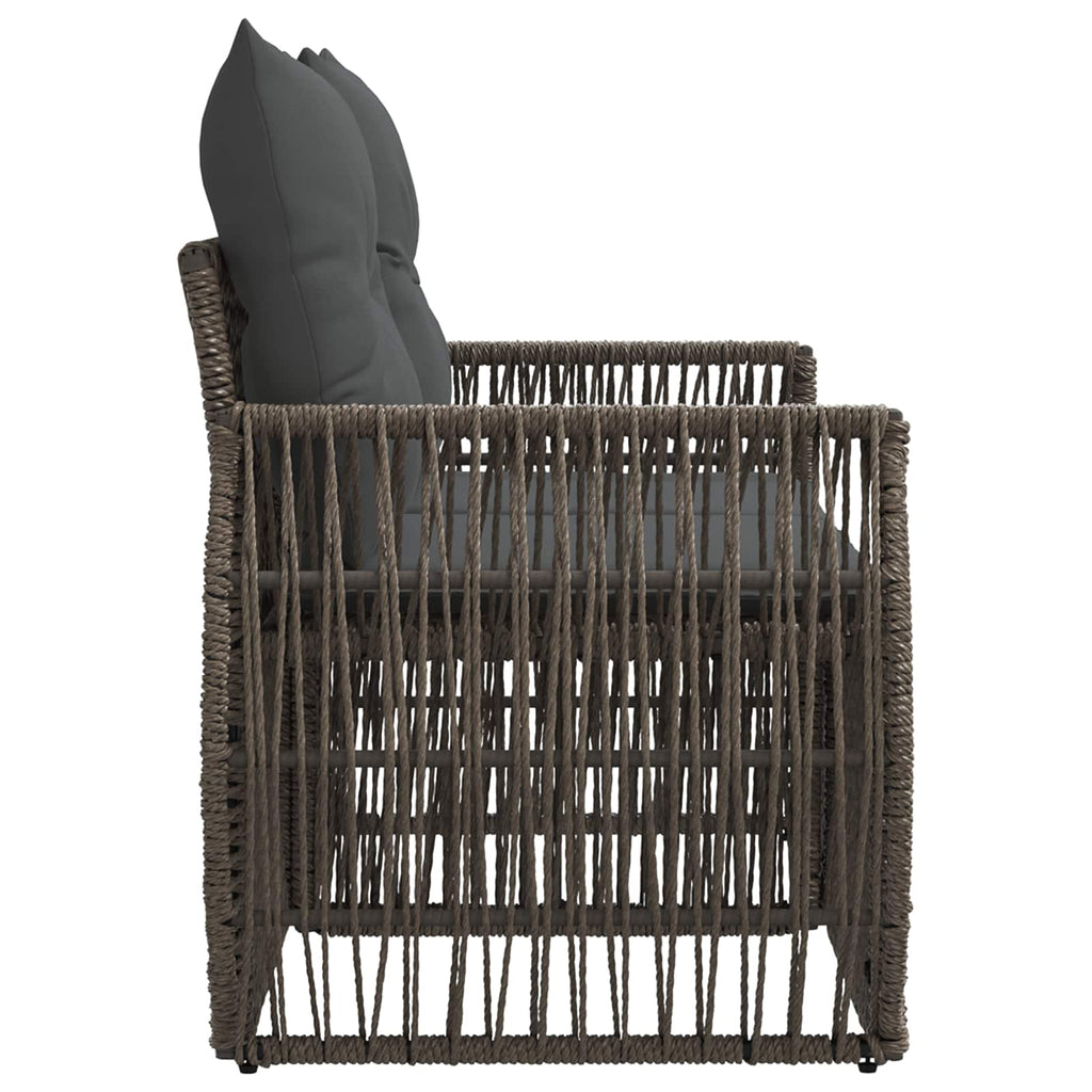 vidaXL Sofa Ogrodowa 2-Liczba miejsc Szary polirattan
