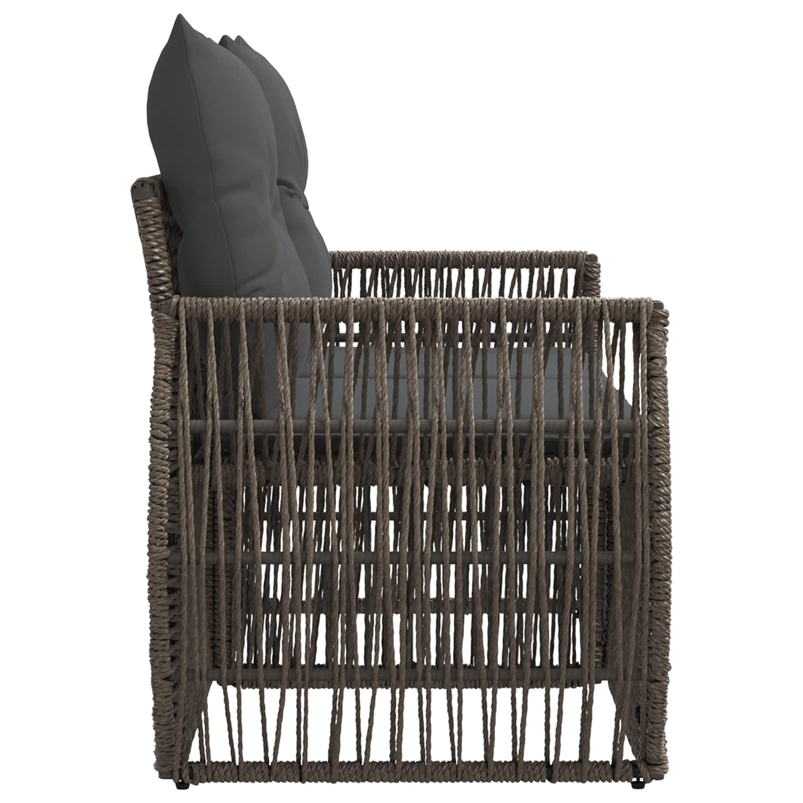 vidaXL Sofa Ogrodowa 2-Liczba miejsc Szary polirattan